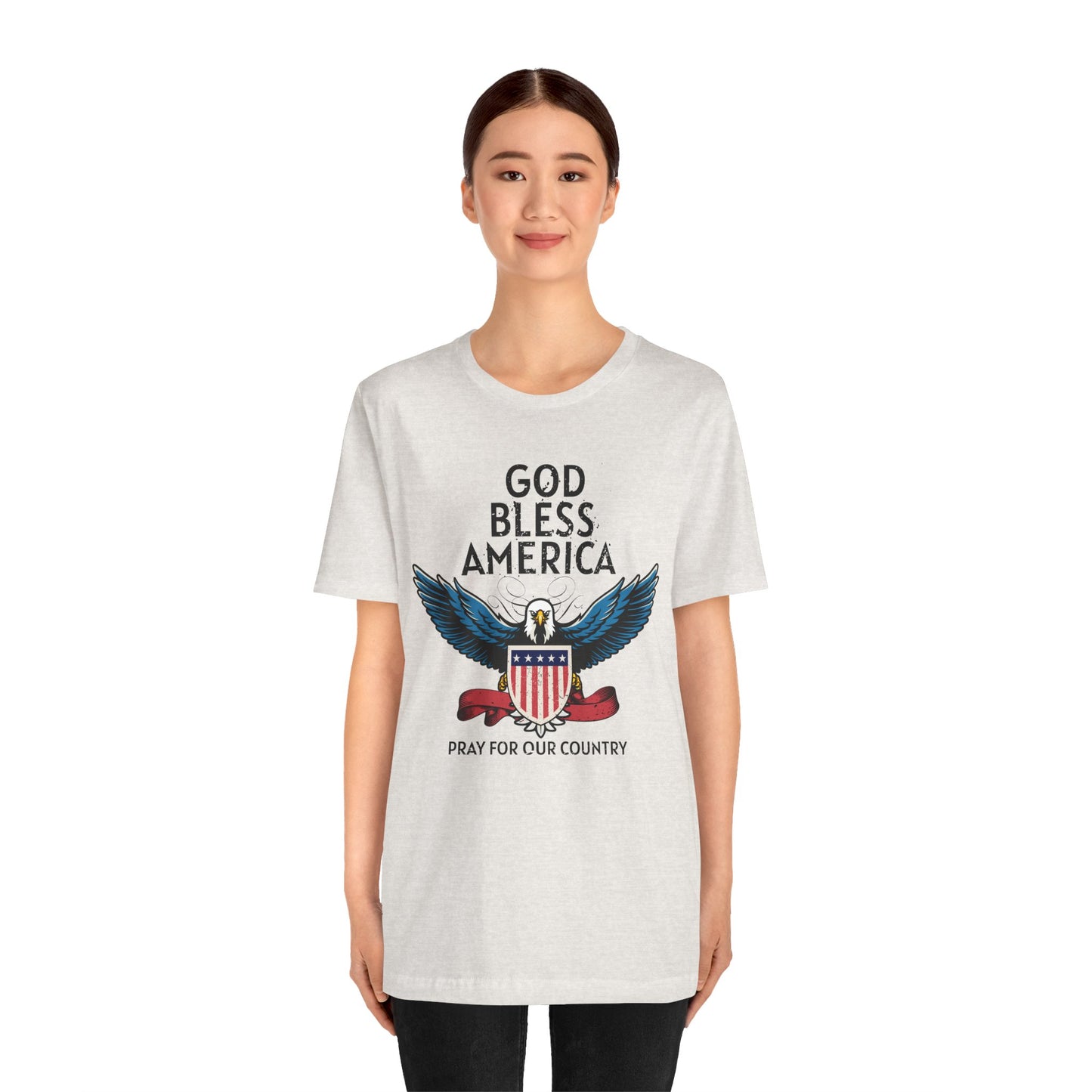 God Bless America Unisex Tee | Patriotic Shirt, American Eagle Design, Casual Wear, Independence Day, Gifts for Veterans - 13786