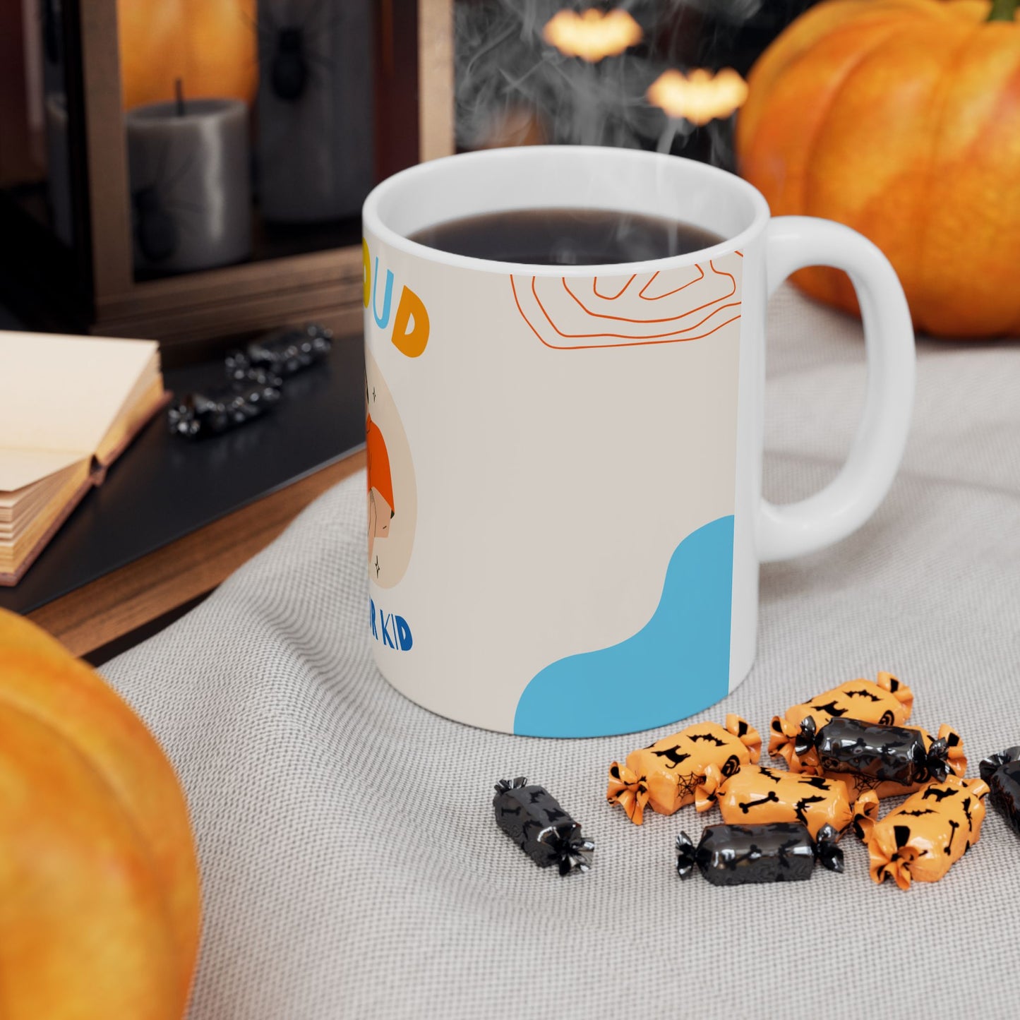 Proud Parent Ceramic Mug, Family Gift, Coffee Cup for Parents, Personalized Parent Mug, Mom Dad Kid Gift - 14053