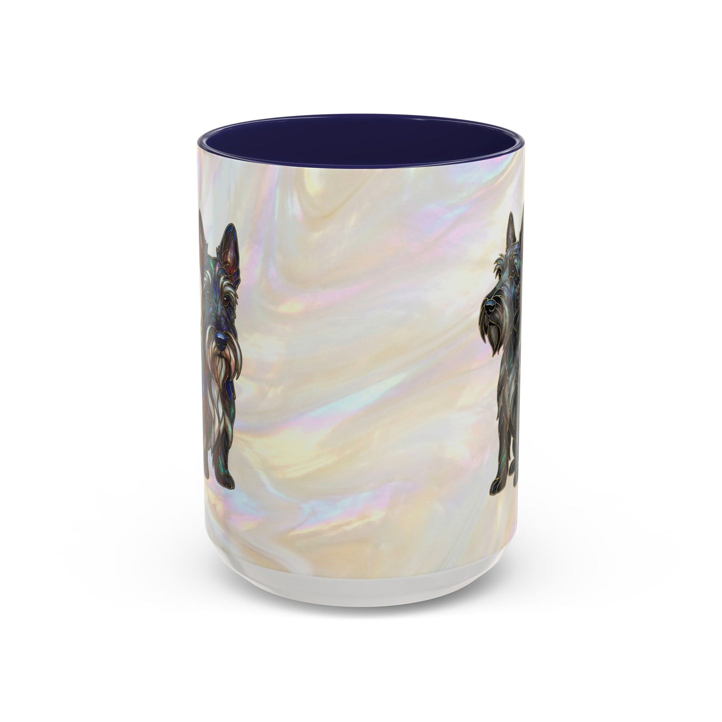 Scottish Terrier Accent Coffee Mug – Stained Glass Design 11/15oz - 14644