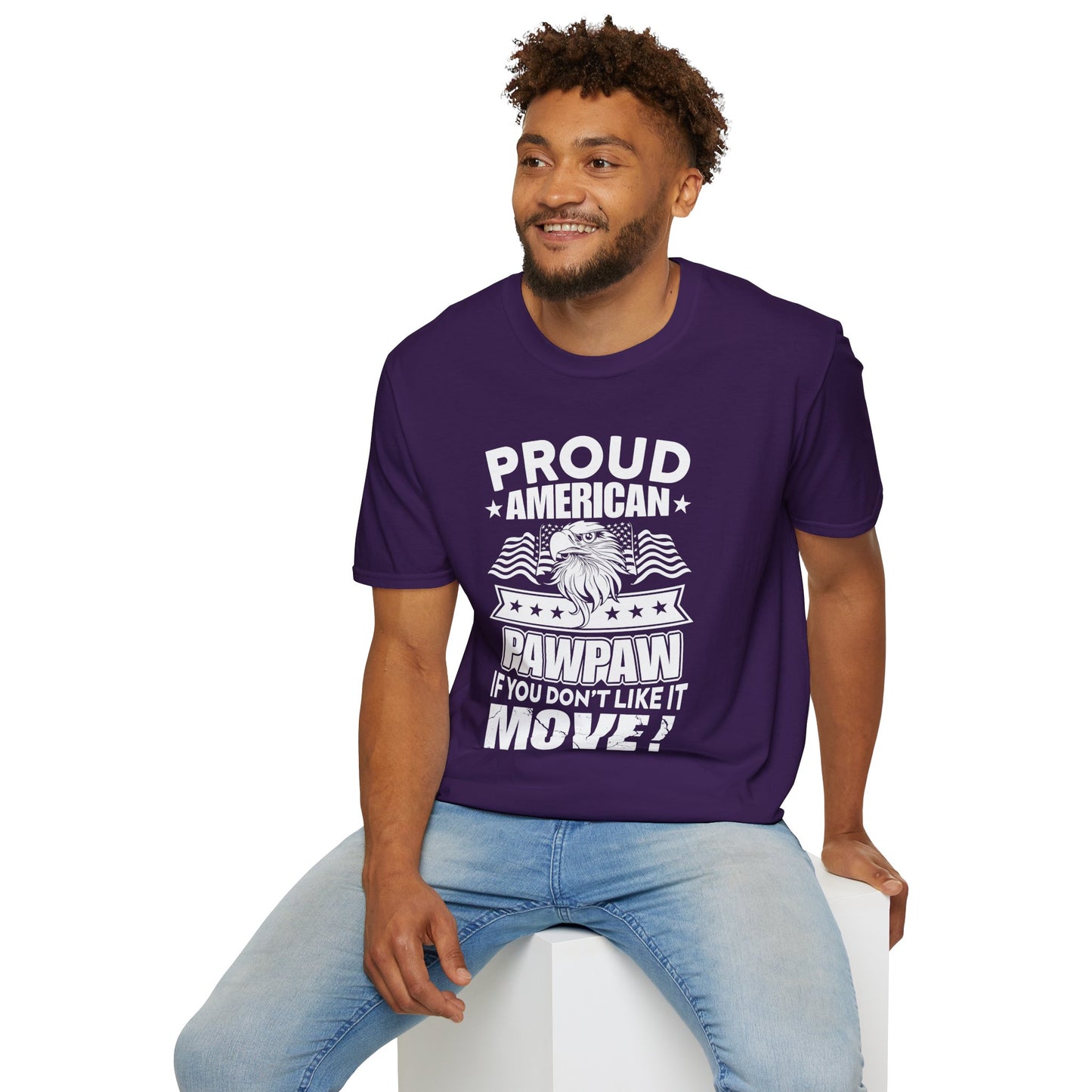 Proud American Pawpaw T-Shirt, Unisex Tee for Grandfather, Father's Day Gift, Casual Wear, Patriotic Shirt, Comfortable Tee - 13787