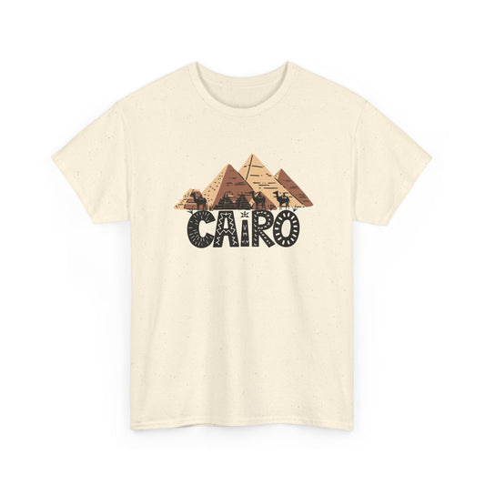 Cairo Pyramids Unisex Heavy Cotton Tee - Travel-Inspired Graphic T-Shirt - 12086