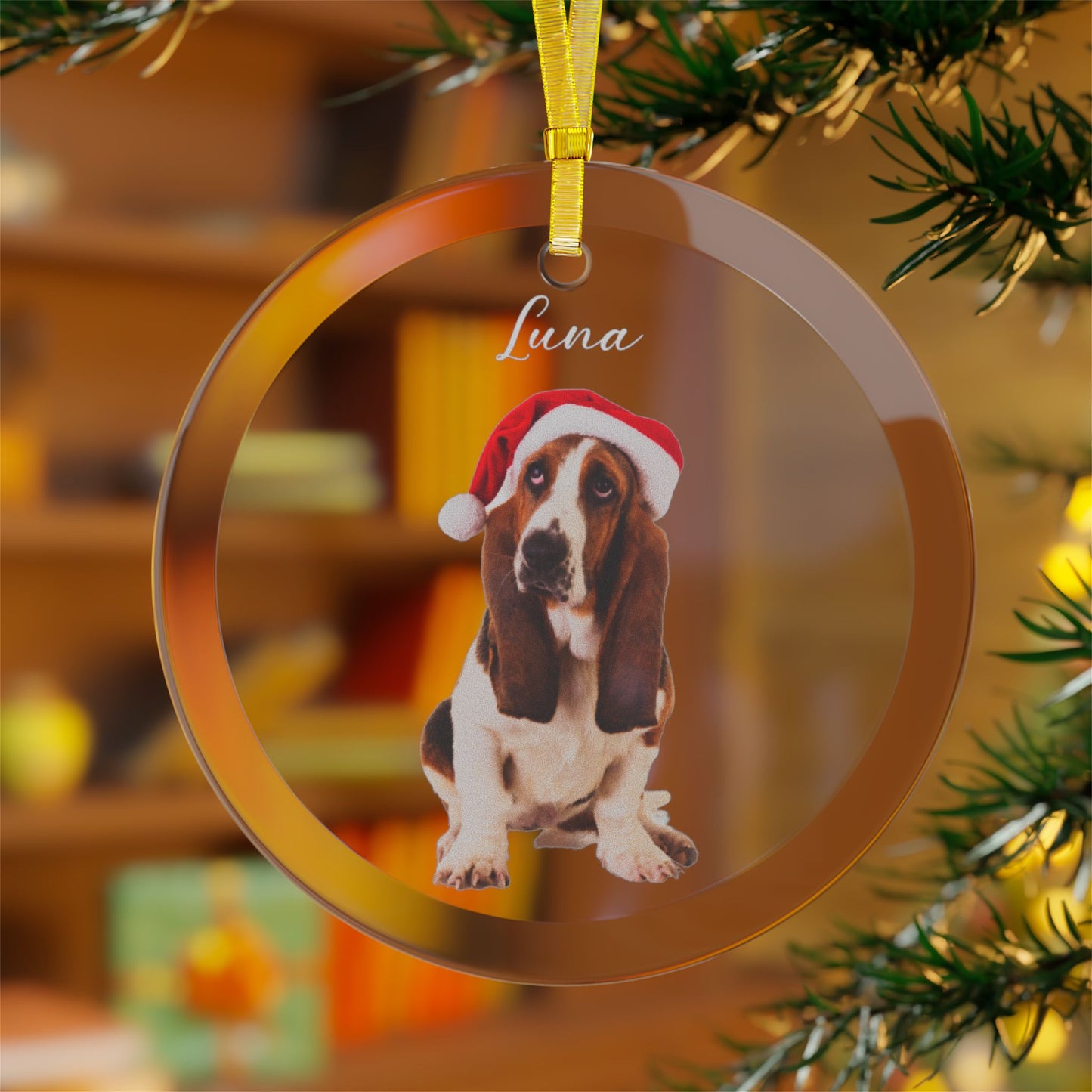 Luna, Dog, Customizable - Glass Ornaments - 10246