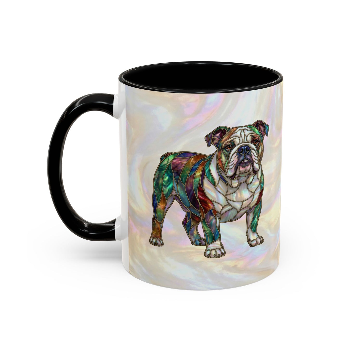 English Bulldog Accent Coffee Mug -Stained Glass Style (11/15oz) - 14630