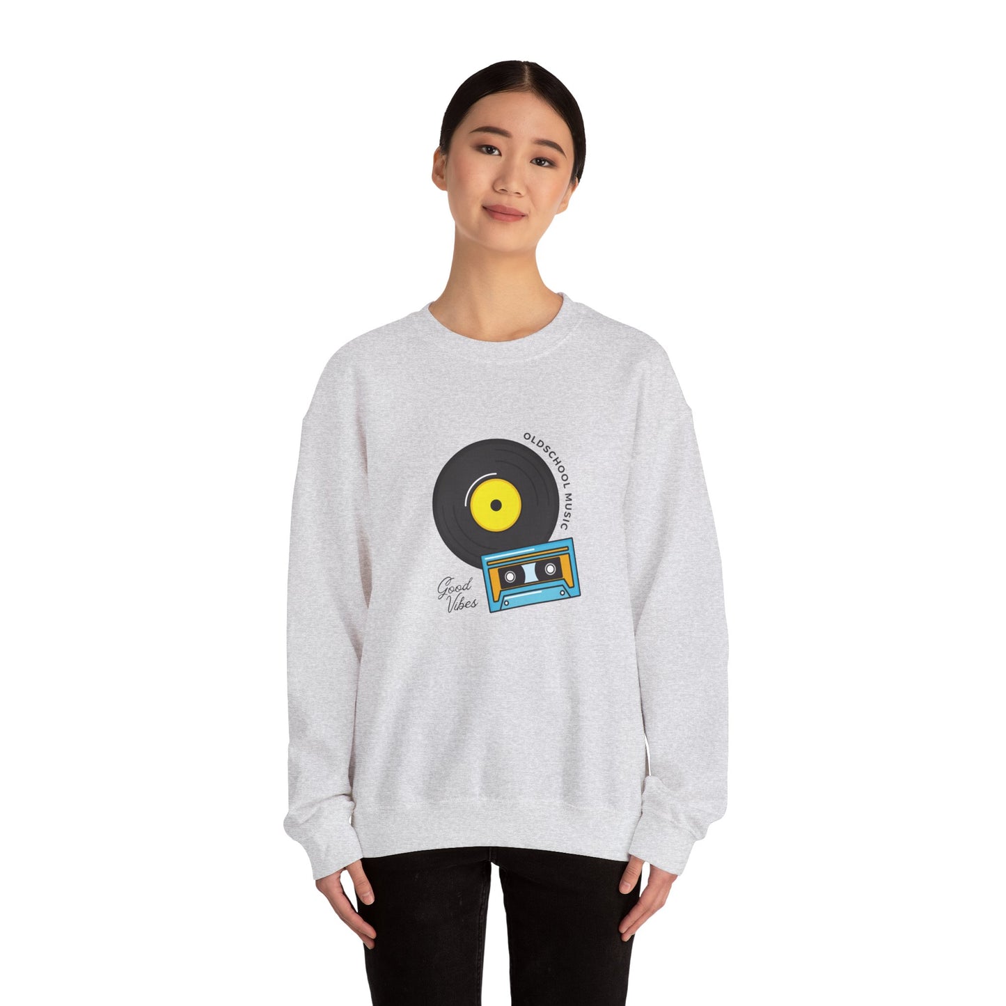 Record & Cassette, Old School Music - Unisex Heavy Blend™ Crewneck Sweatshirt - 11273