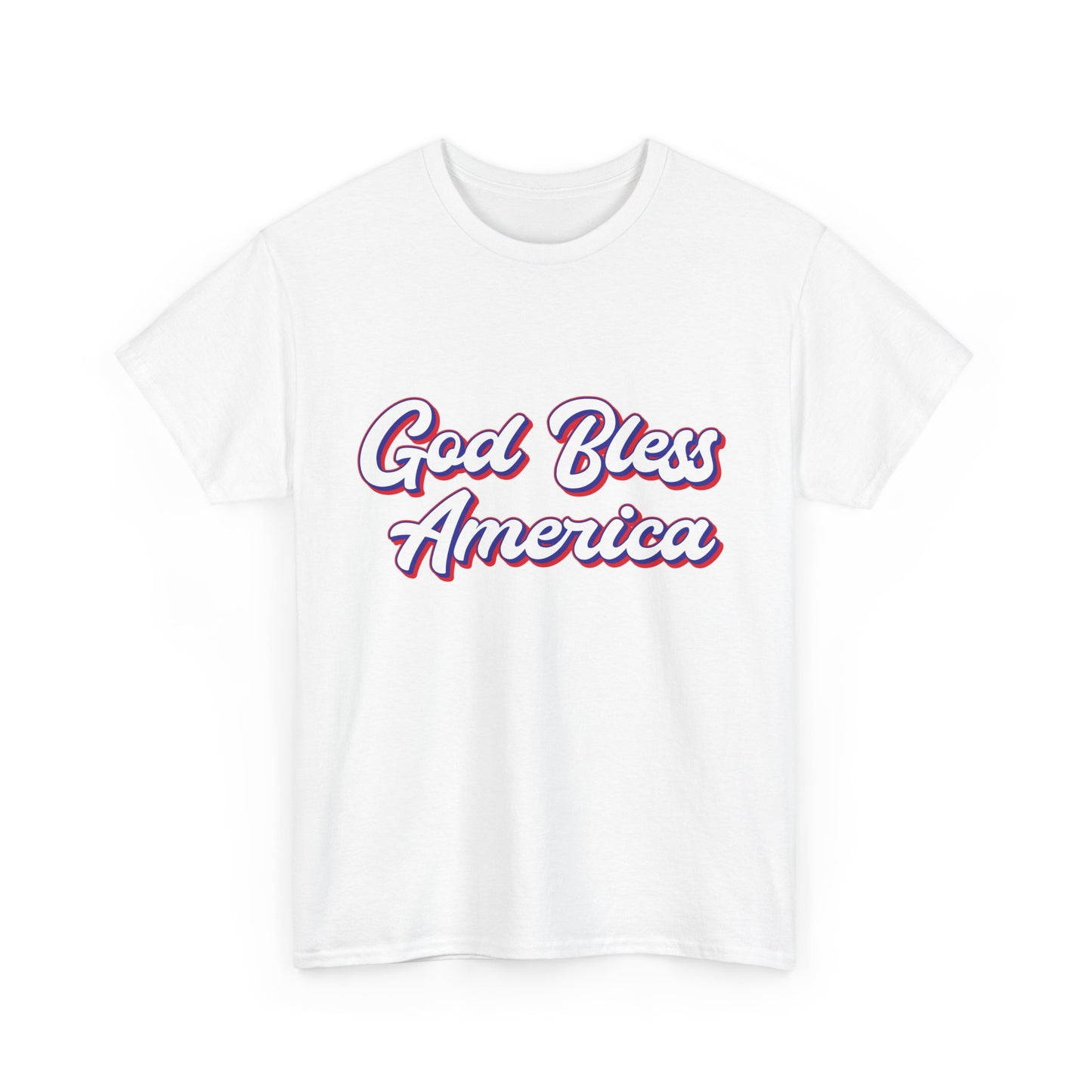 God Bless America Unisex Heavy Cotton Tee | Patriotic Shirt, American Pride Apparel, 4th of July Outfit, Gift for Veterans, Summer - 13655