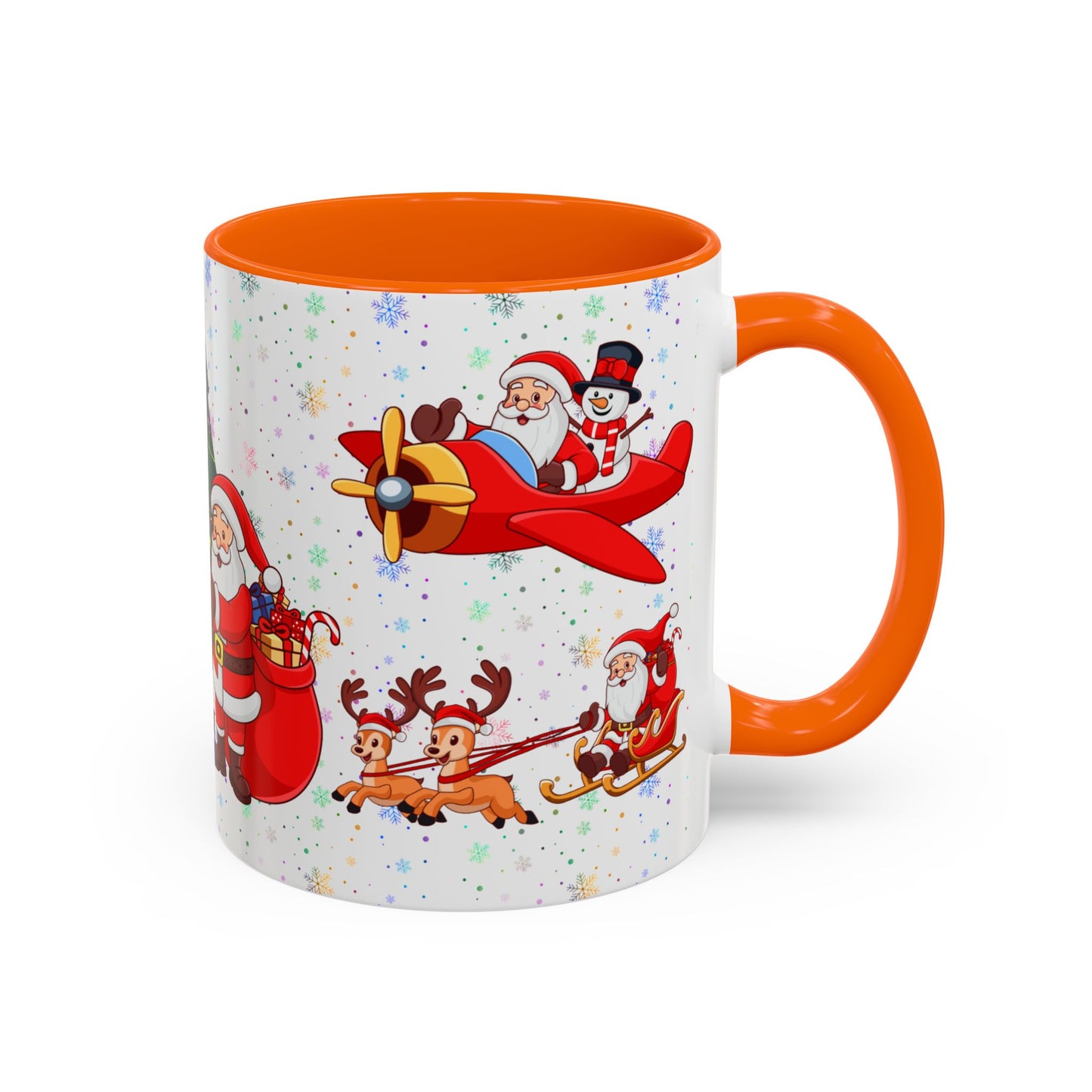 Christmas Party, Santa, Snowman & Reindeer - Accent Coffee Mug (11, 15oz) - 10429