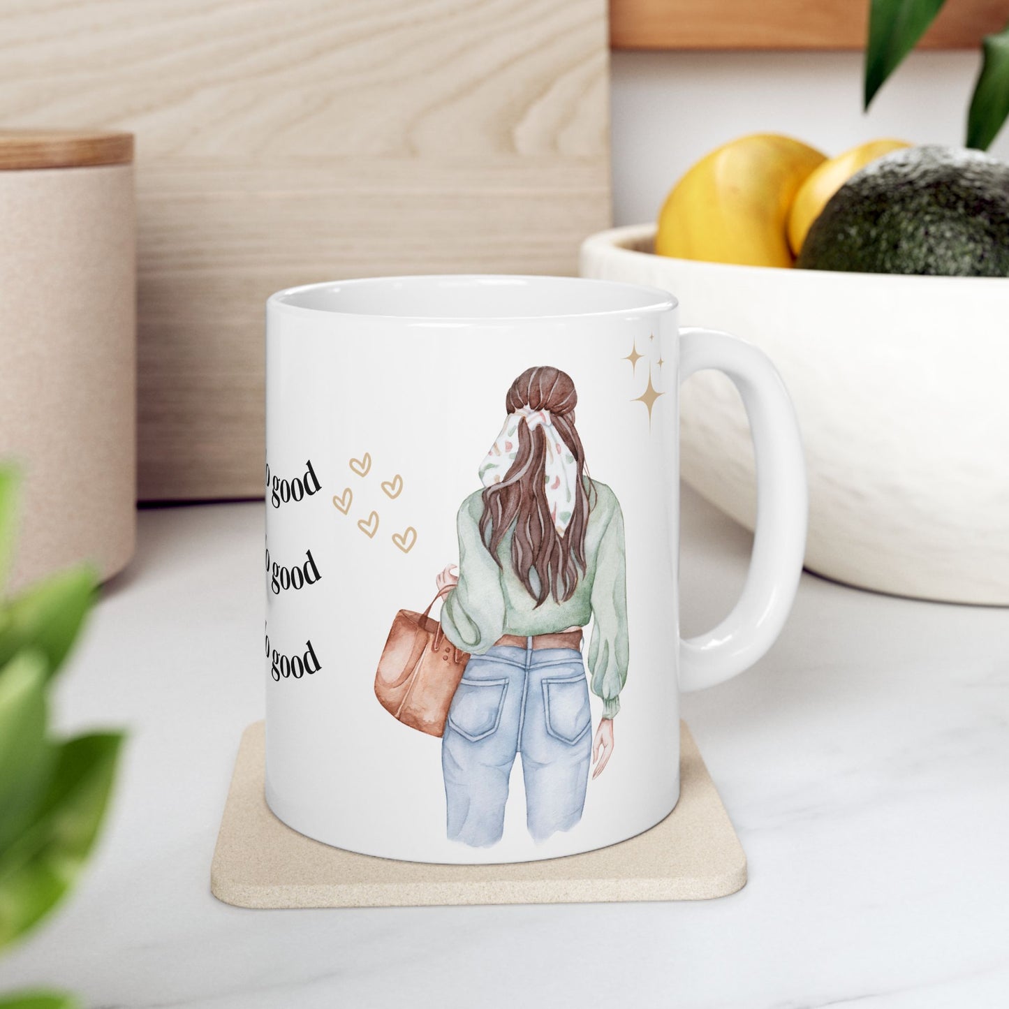 Motivational Ceramic Mug - 'Be Good Do Good' Coffee Cup, Inspirational Drinkware for Her, Self-Care Gift, Positive Affirmation Mug - 14078
