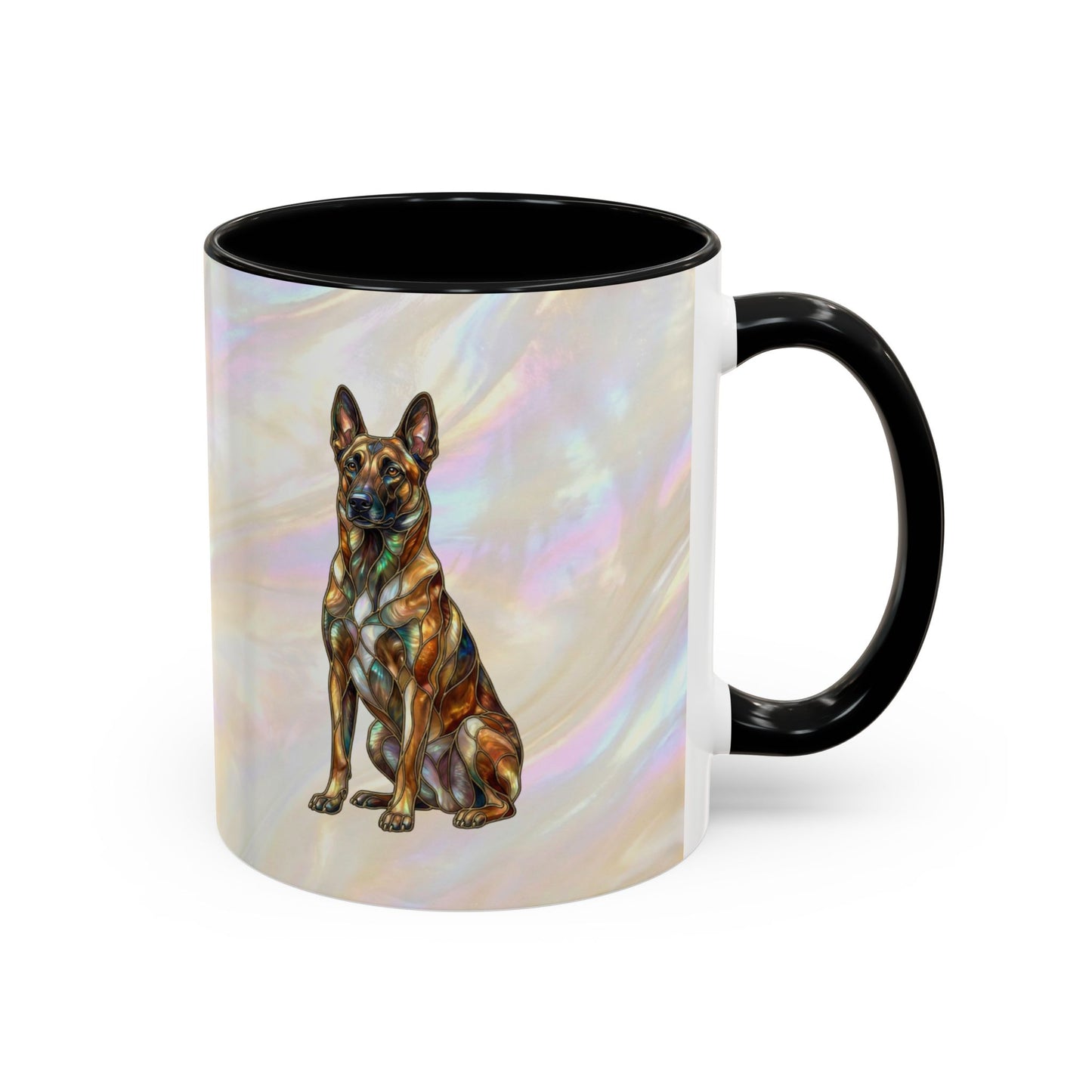 Belgian Malinois Accent Coffee Mug - Stained Glass Design 11oz & 15oz - 14616