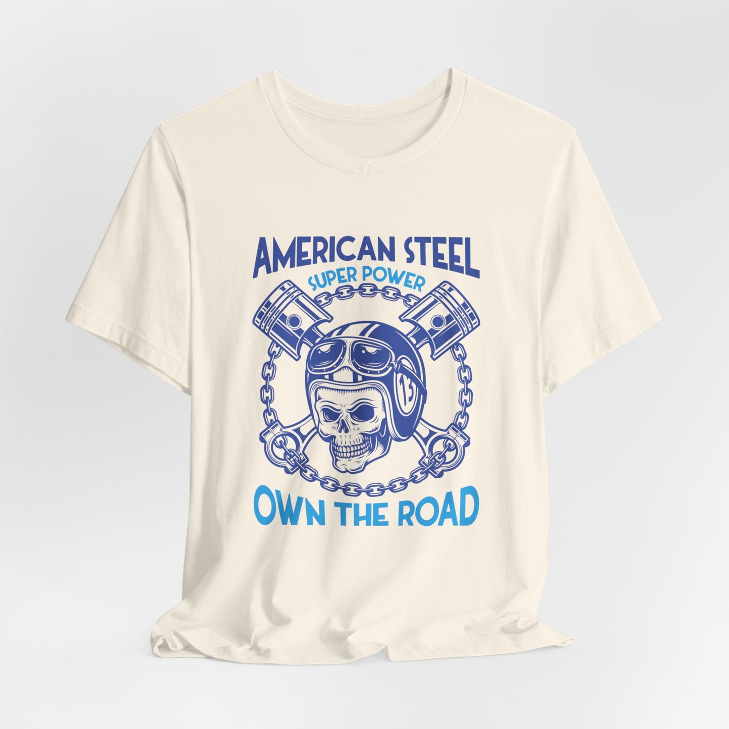 American Steel, Super Power On The Road - Unisex Jersey Short Sleeve Tee