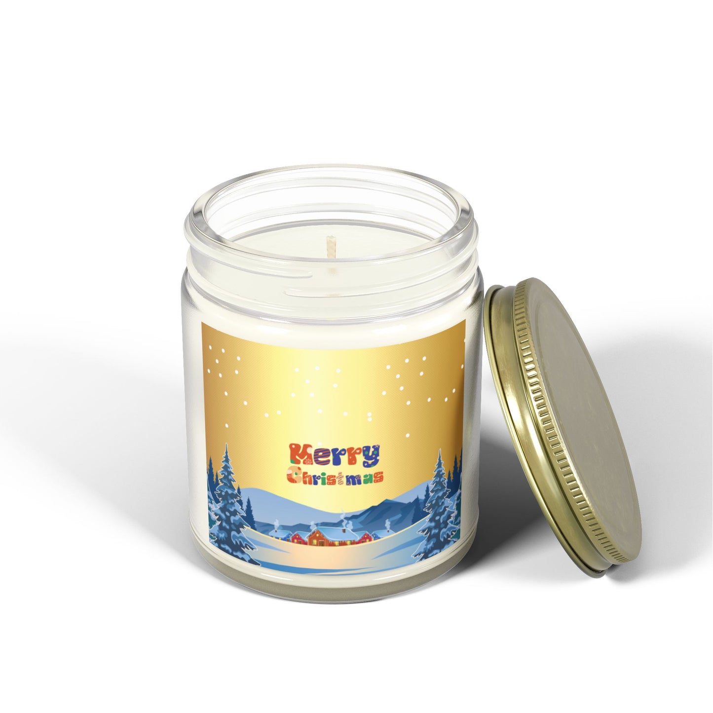 Merry Christmas - Scented Candles, Coconut Apricot Wax (4oz, 9oz) - 10232