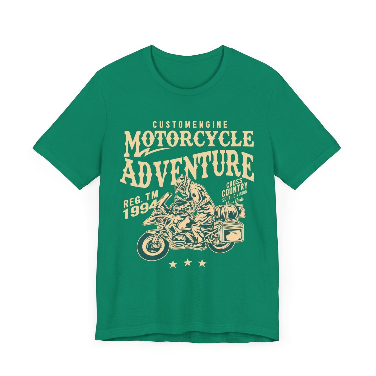 Custom Engine, Motorcycle Adventure - Unisex Jersey Short Sleeve Tee - 13146
