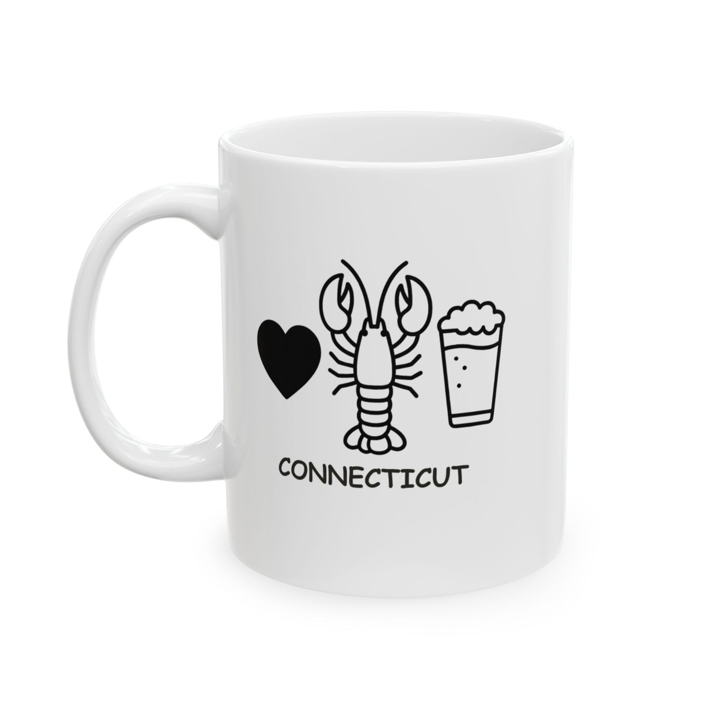 "Connecticut: Where the best things in life come with a side of lobster." Ceramic Mug - 13825