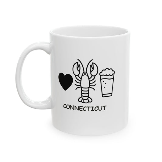 "Connecticut: Where the best things in life come with a side of lobster." Ceramic Mug - 13825