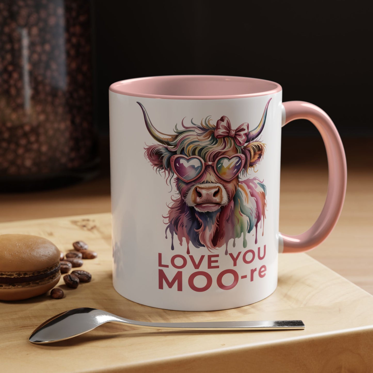 Love You Moo-re Highland Cow Mug – Cute Valentine’s Day Coffee Cup, Funny Romantic Gift for Her or Him (11oz / 15oz) - 14785