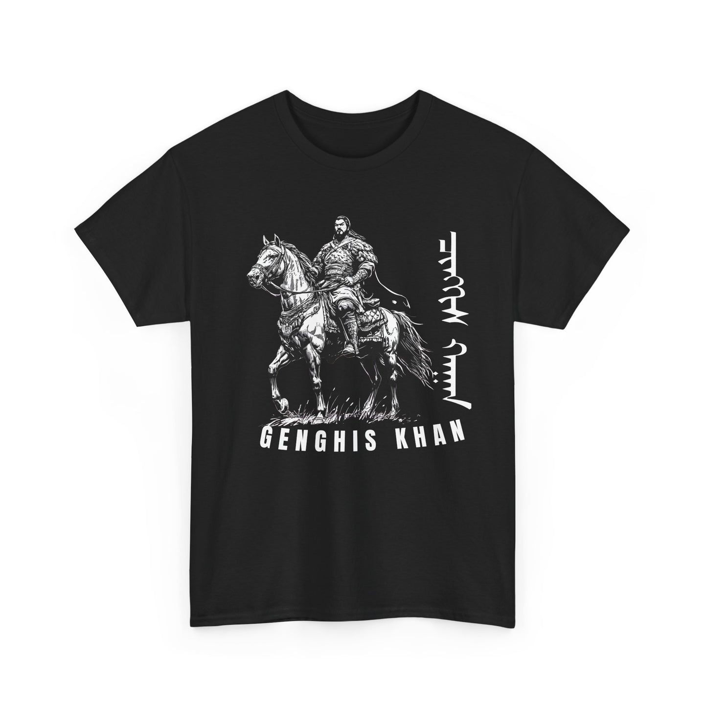 Genghis Khan Horseman Tee – Historical Warrior Graphic T-Shirt - 14914