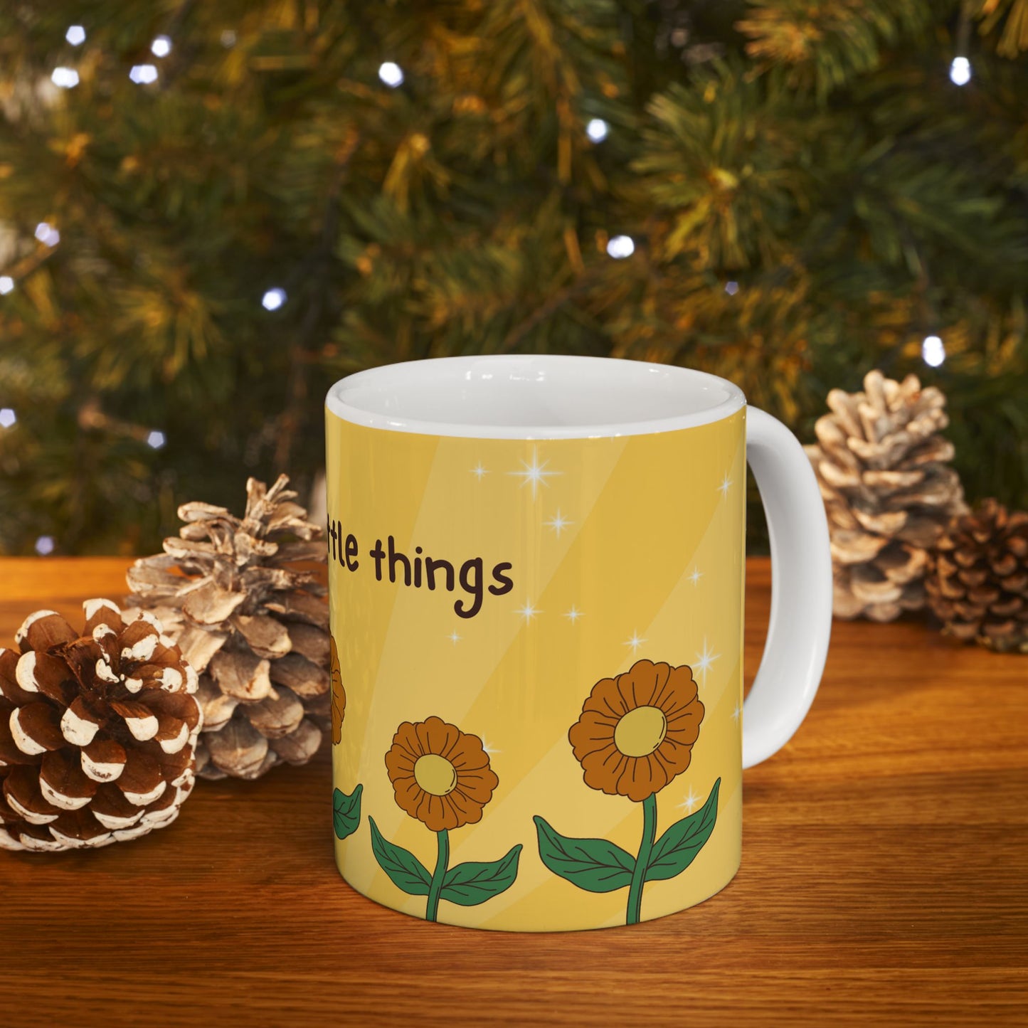 Sunflowers, Enjoy Little Things - Ceramic Mug, (11oz, 15oz) - 11036