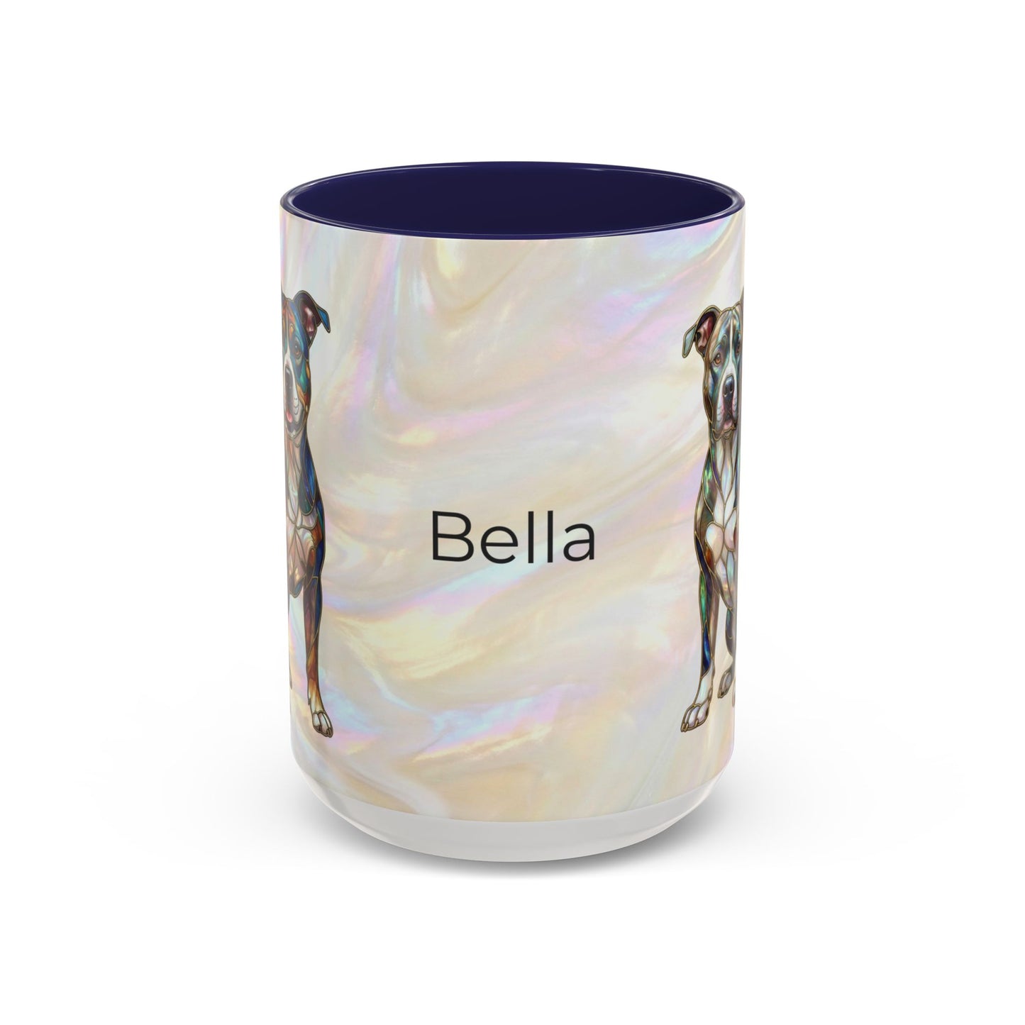 Pitbull Dog Accent Coffee Mug — Stained Glass Design (11/15oz) - 14536