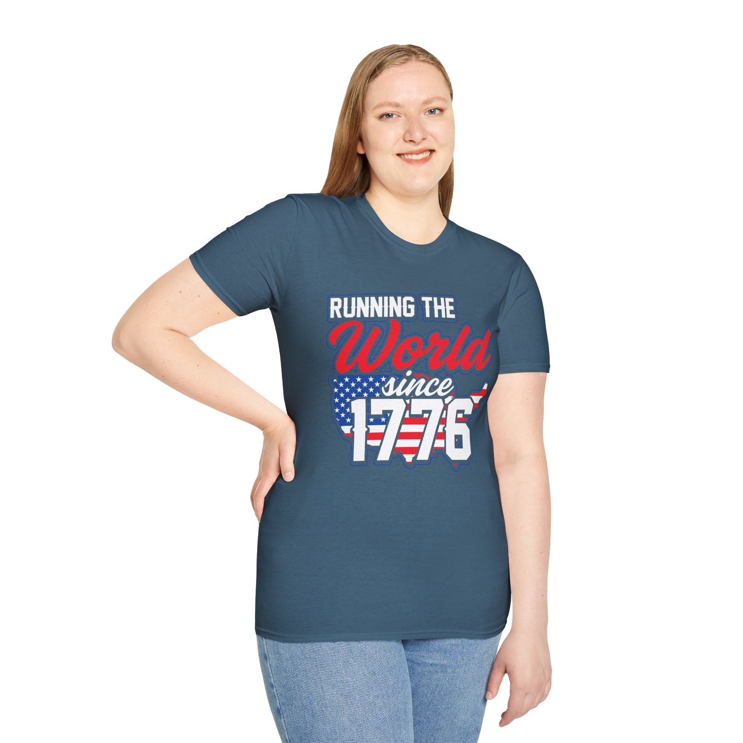 Running the World Since 1776 Unisex T-Shirt | Patriotic Tee, Independence Day Shirt, USA Pride Apparel, American History T-Shirt - 13599