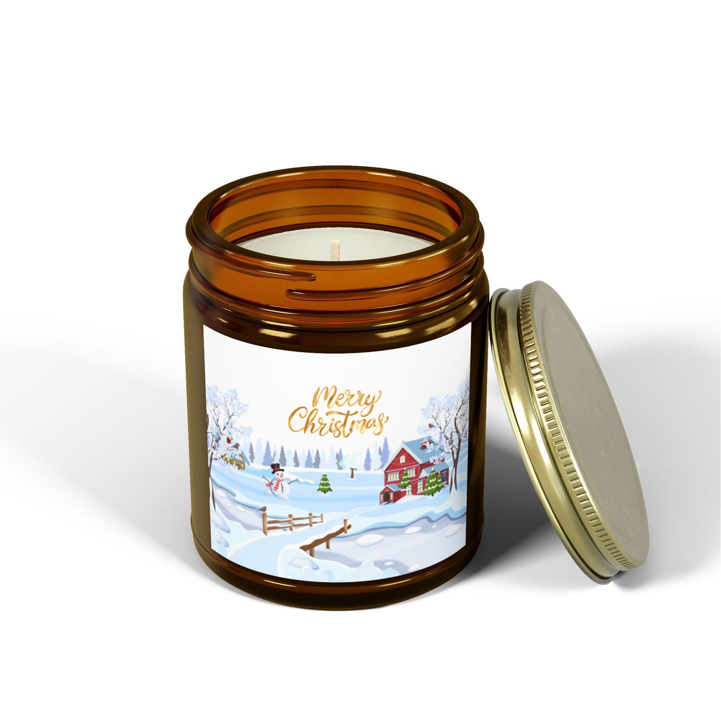 Merry Christmas - Scented Candles, Coconut Apricot Wax (4oz, 9oz) - 10233