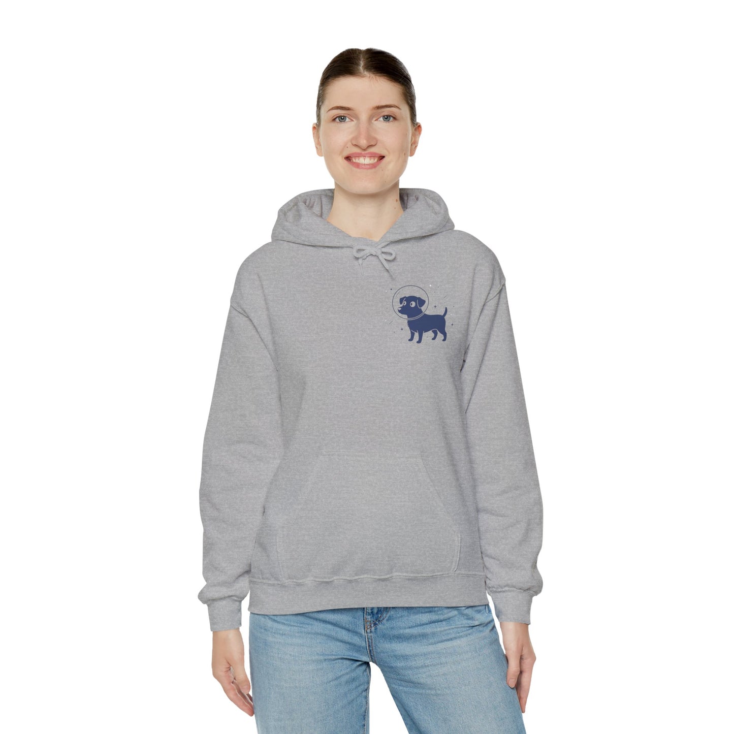 Dog in Space Hoodie – Space Puppy Graphic Hooded Sweatshirt, Unisex Heavy Blend™ - 14679