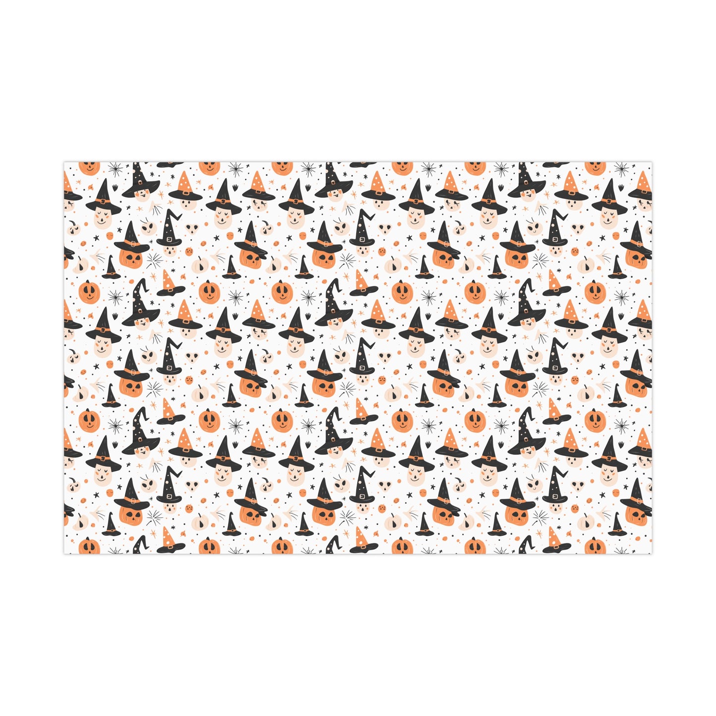 Pumpkin Wearing a Black Hat - Gift Wrap Papers - 13851