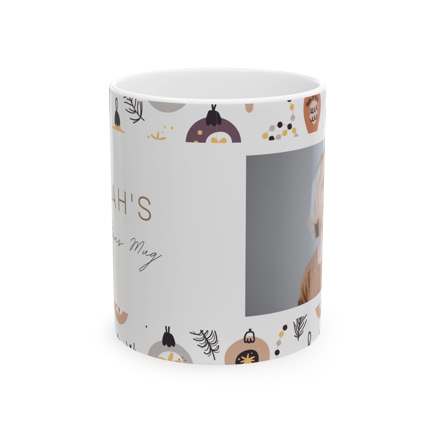 Noah's Christmas Mug, Photo & Name Customizable - Ceramic Mug, (11oz, 15oz) - 11061