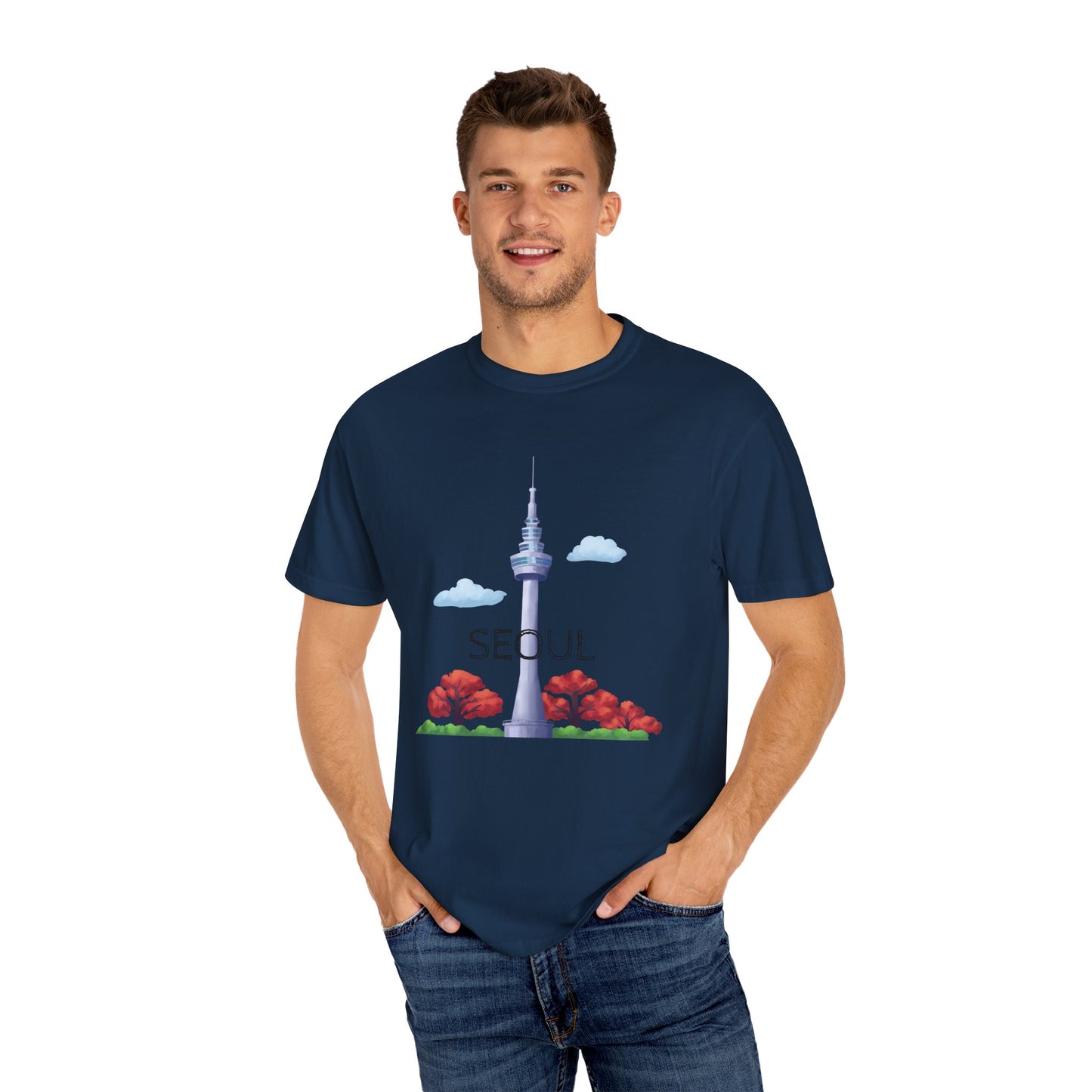 Seoul Skyline Unisex T-Shirt - Casual Travel Tee - 12046