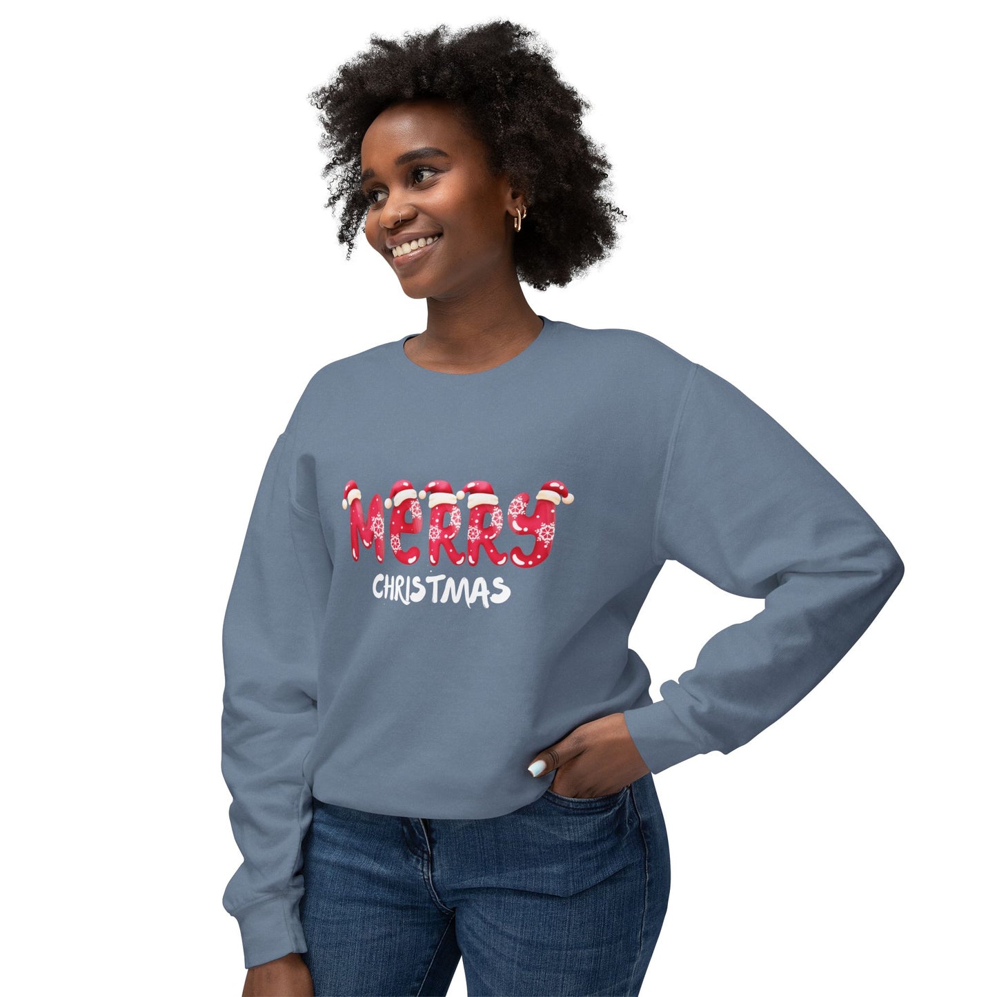 Merry Christmas - Unisex Lightweight Crewneck Sweatshirt