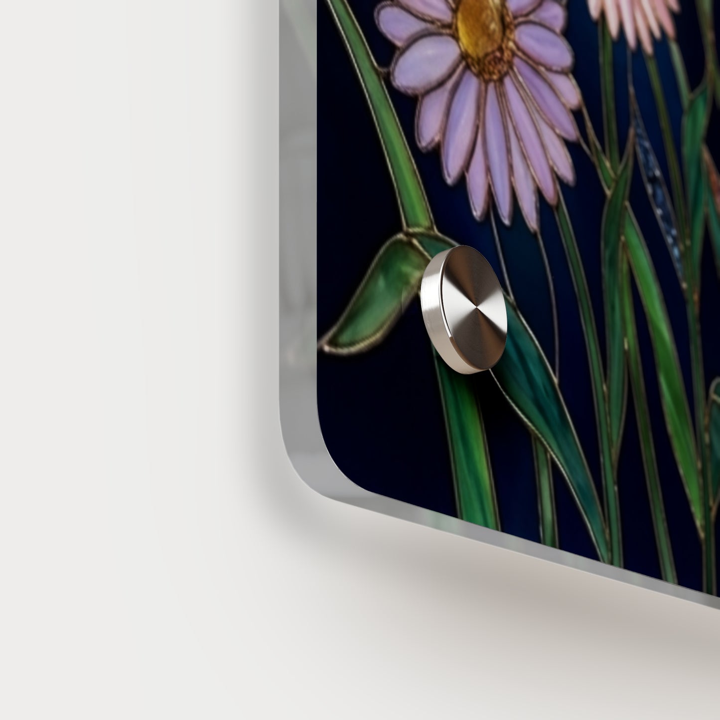 Aster Field Acrylic Wall Art Panel — Floral Home Décor - 14607