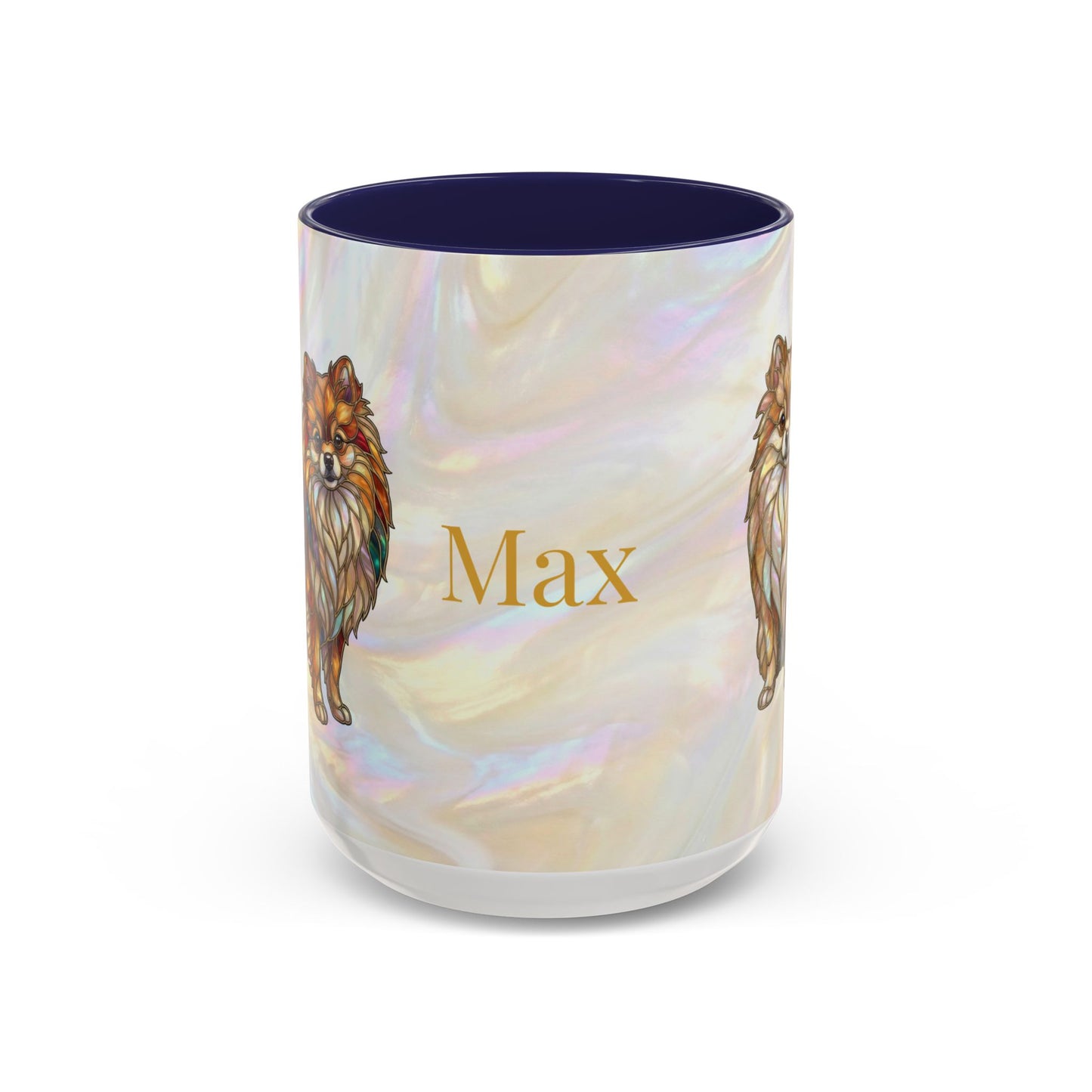 Pomeranian Accent Coffee Mug — Stained Glass Design (11/15oz) - 14638