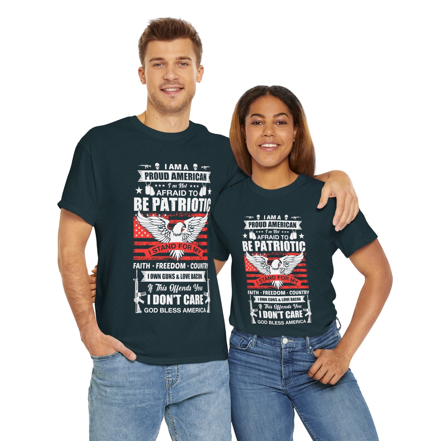 Unisex Patriotic Tee - Proud American T-Shirt, 4th of July Gift, Freedom Shirt, Memorial Day Apparel, Casual Wear - 13789