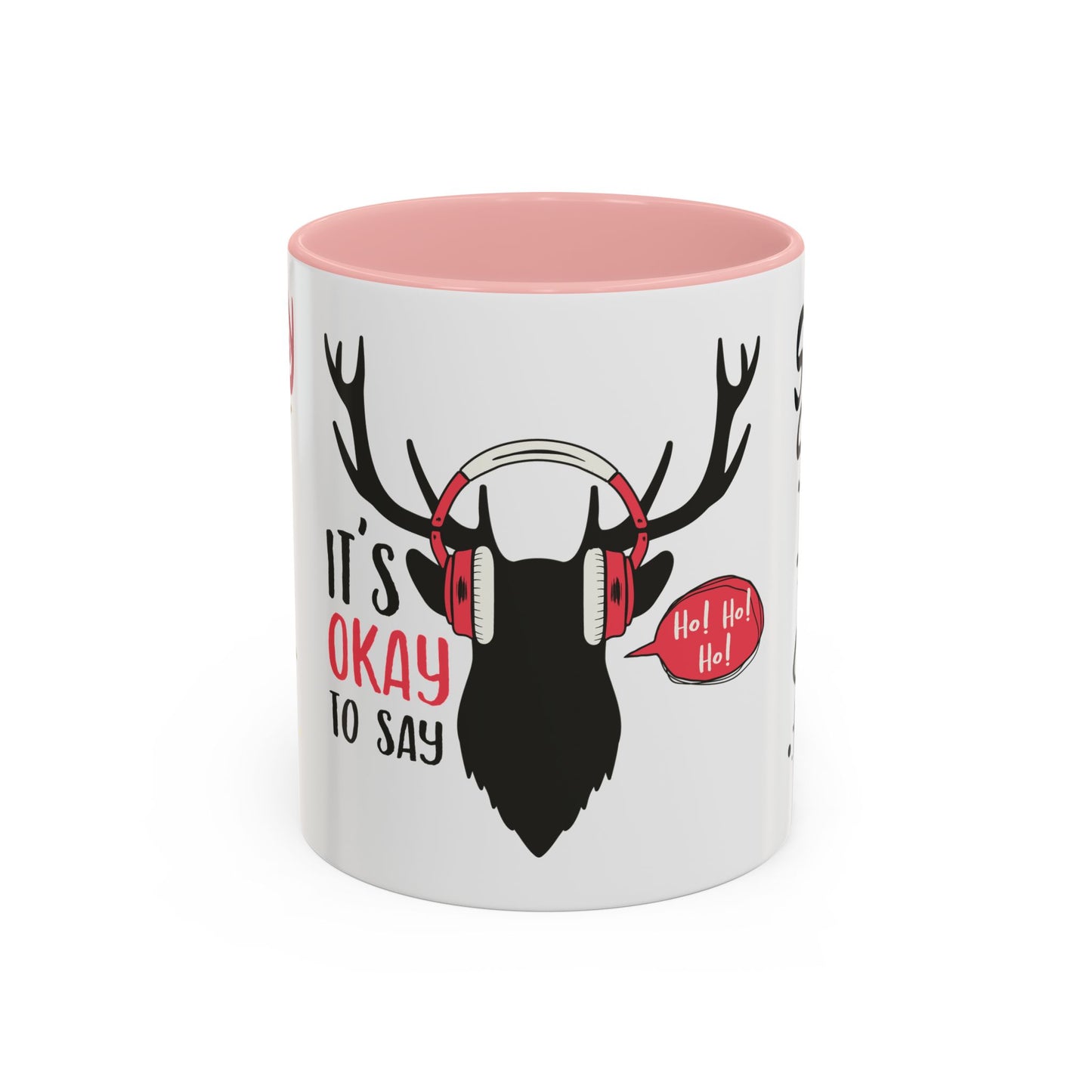 It's Ok To Say Ho Ho! - Accent Coffee Mug (11, 15oz)