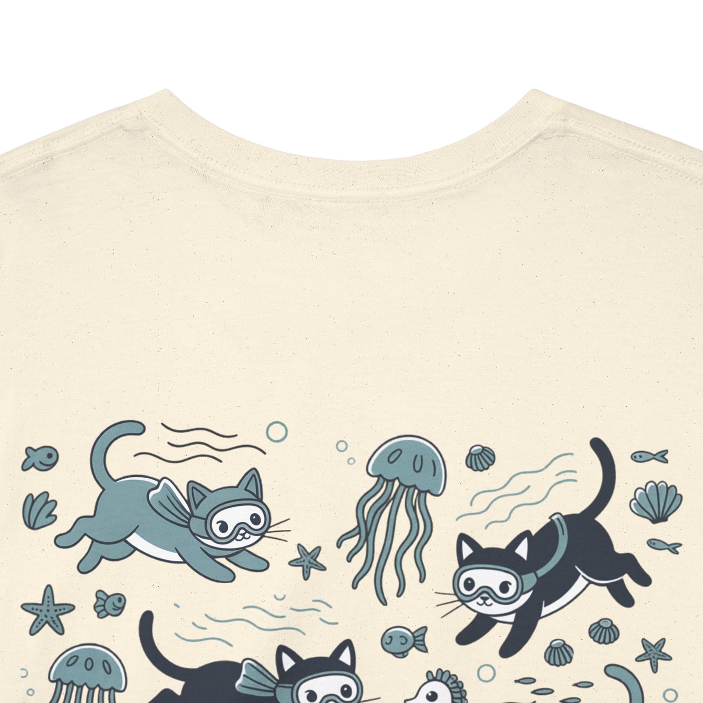 Sea Cats T-Shirt — Cute Underwater Cat Graphic Tee, Ocean Cat Lover Gift - 14869