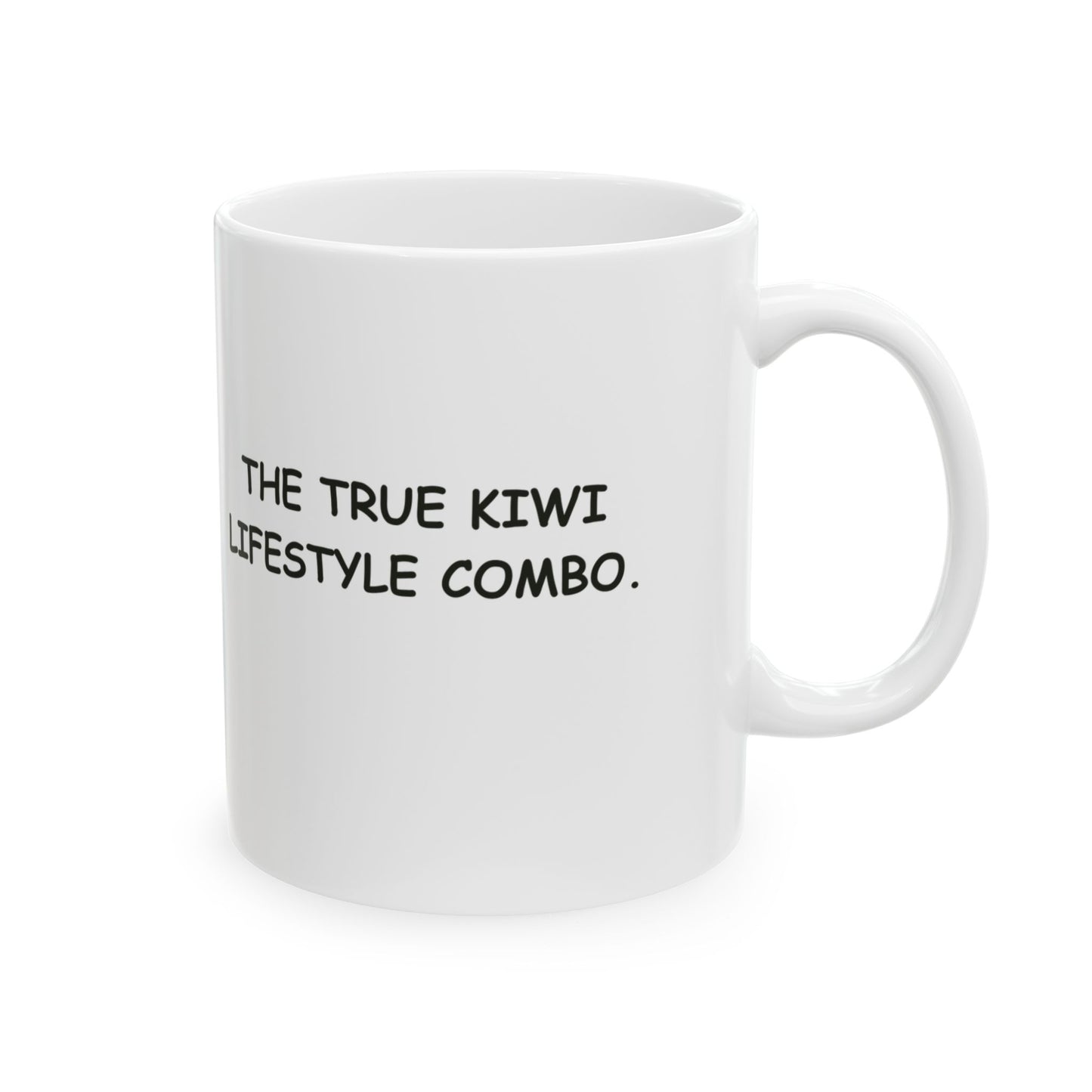 “Running on caffeine and jandals.” Ceramic Mug - 11oz & 15oz - 12887