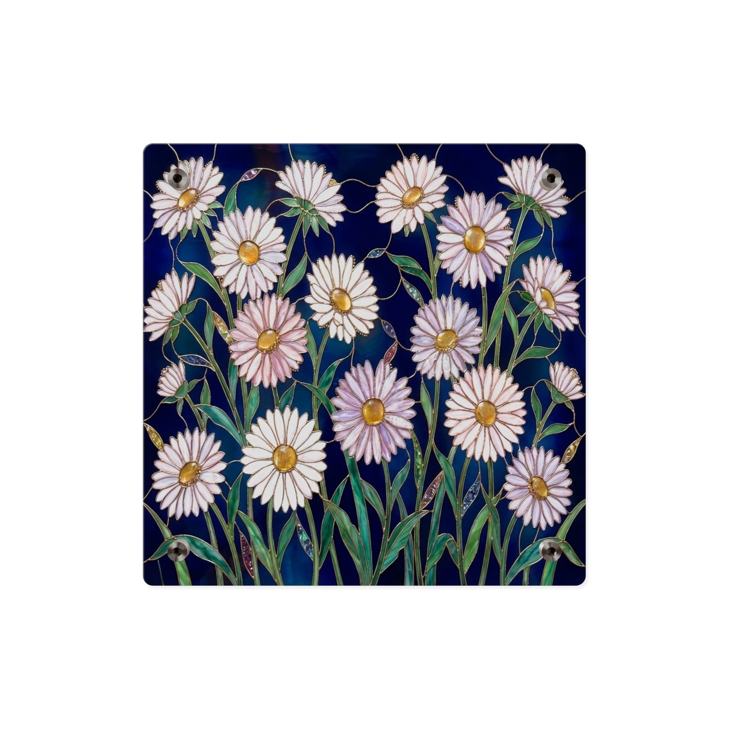 Aster Field Acrylic Wall Art Panel — Floral Home Décor - 14607