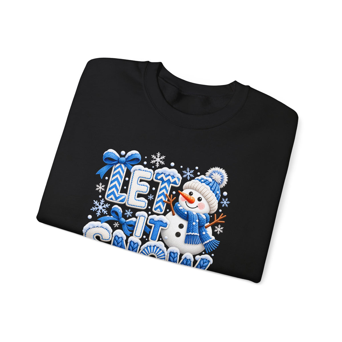 Let It Snow Sweatshirt,  Cute Snowman Winter Christmas Crewneck - 14545