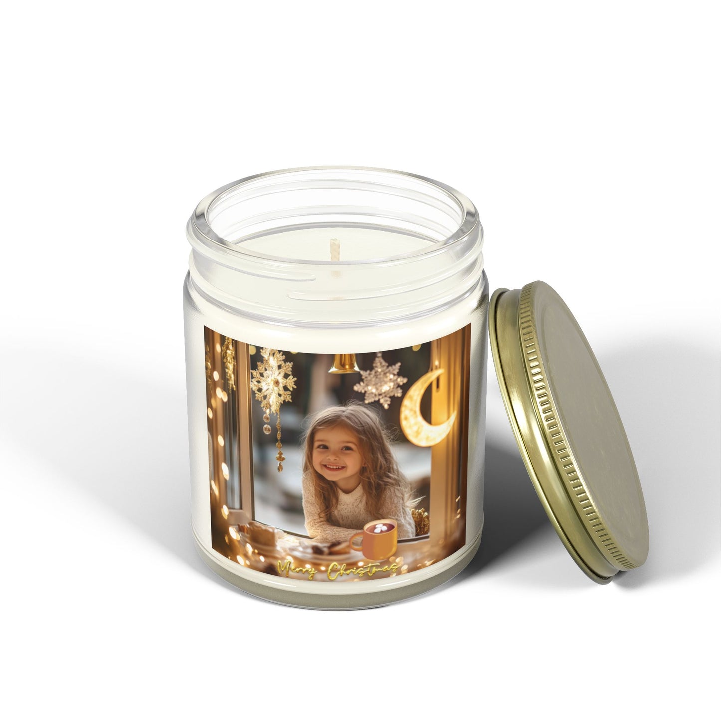 Little Girl, Merry Christmas - Scented Candles, Coconut Apricot Wax (4oz, 9oz) - 10388