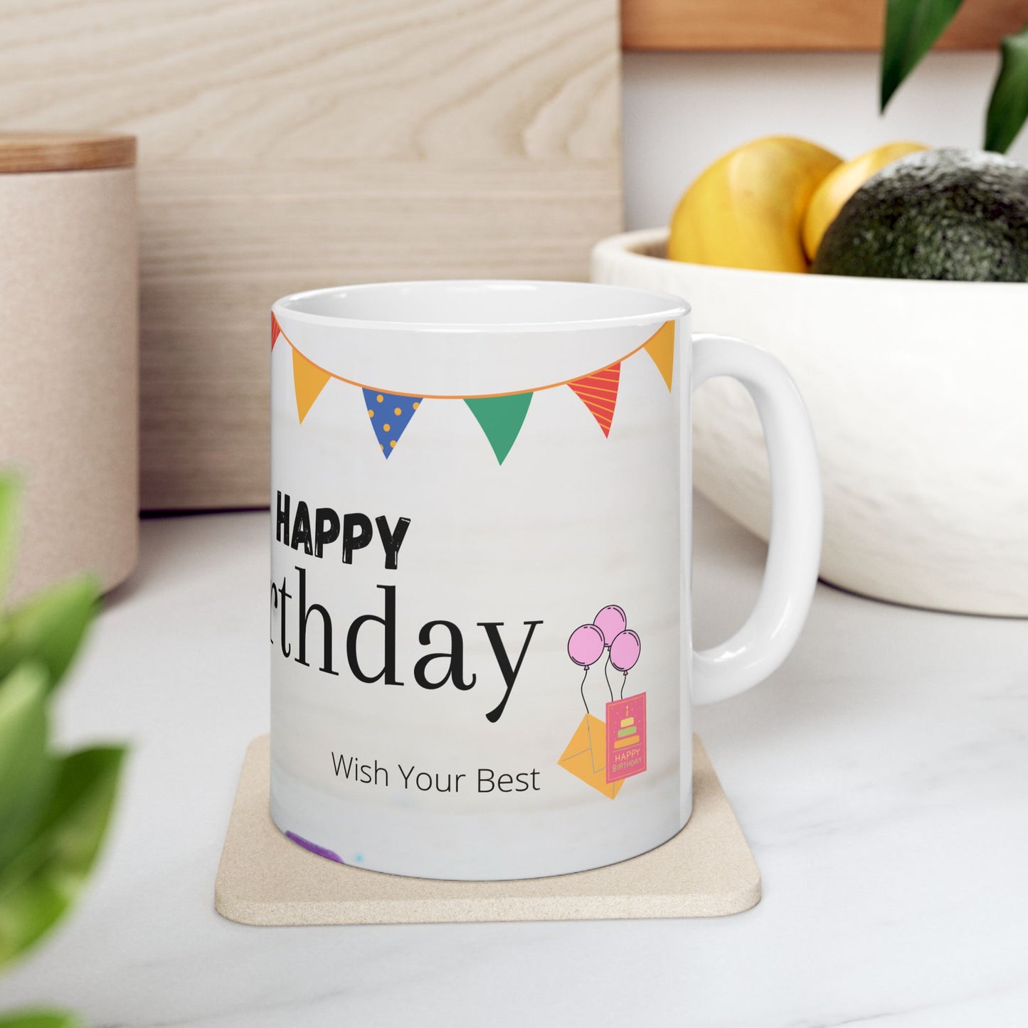 Happy Birthday Ceramic Mug - Celebrate with Style, Gift Mug, Party Favor, Coffee Cup, Personalizable Gift - 13953
