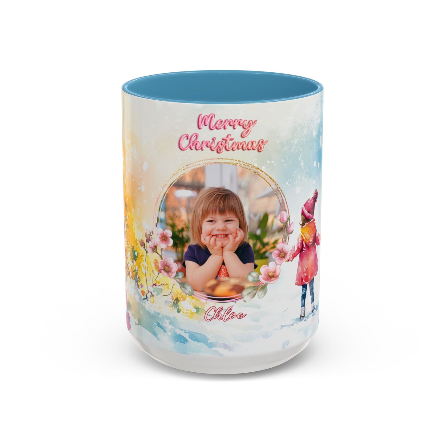 Chloe, Merry Christmas, For Girls, Customizable  - Accent Coffee Mug (11, 15oz) - 10150