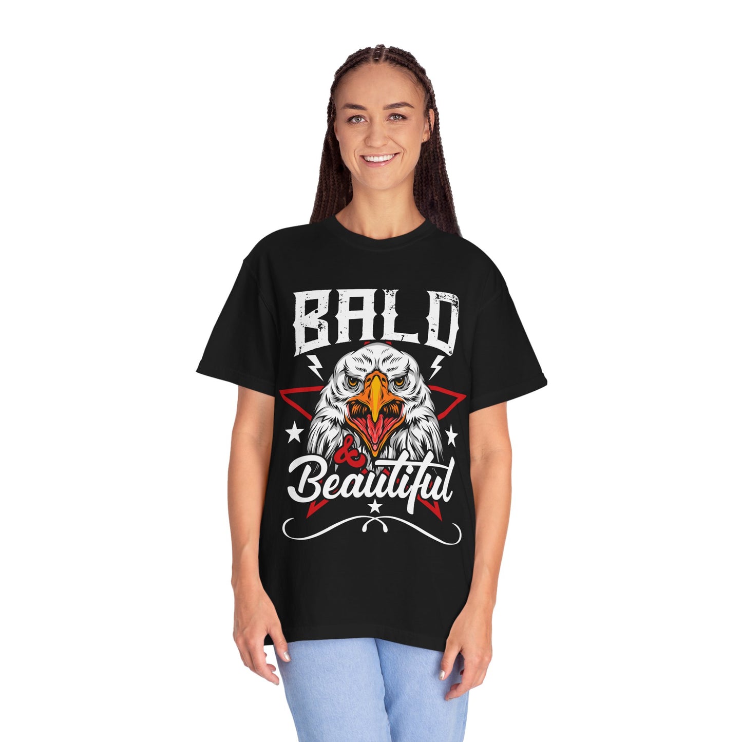 American Eagle, Bald is Beautiful T-Shirt, Unisex Garment-Dyed Tee - 13491