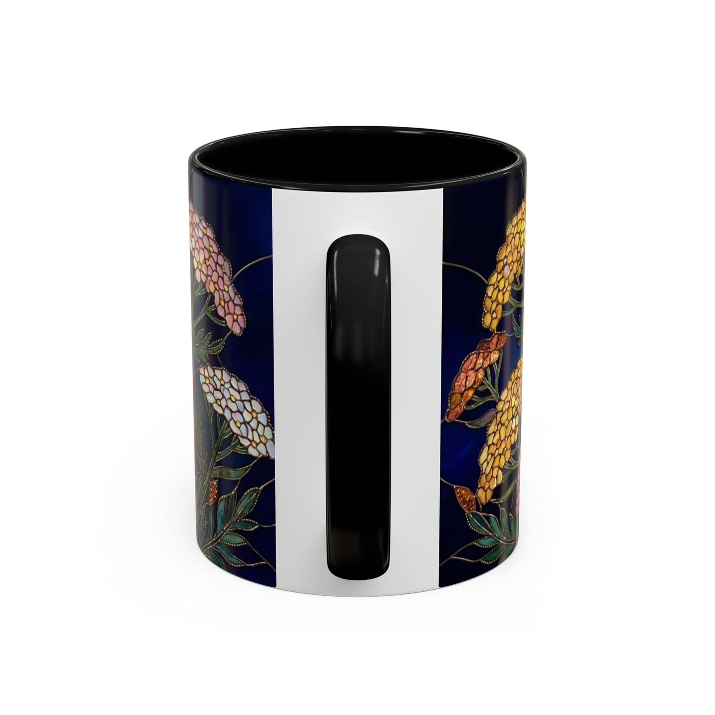 Yarrow Floral Accent Coffee Mug — Stained Glass Design (11/15oz) - 14590
