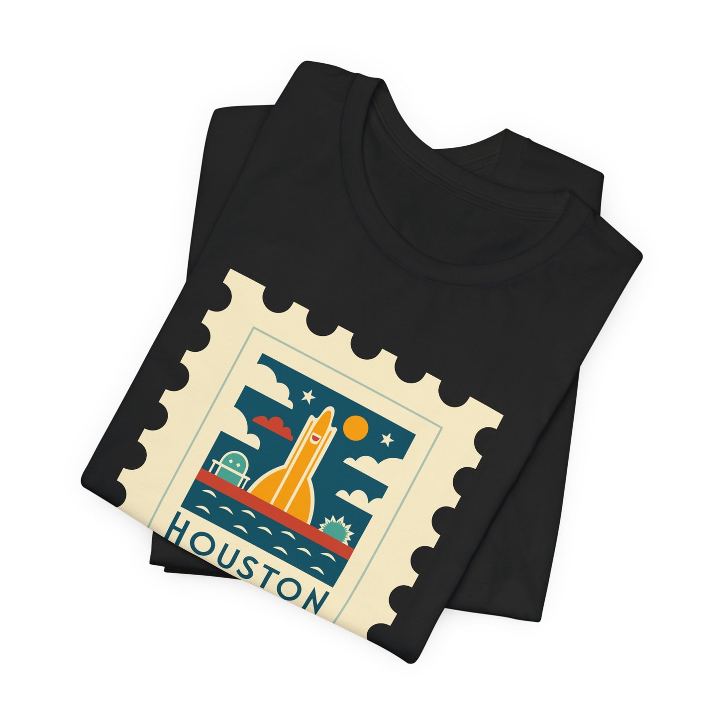 Houston Texas Retro Stamp Unisex Tee - Graphic T-Shirt for Casual Wear - 12143