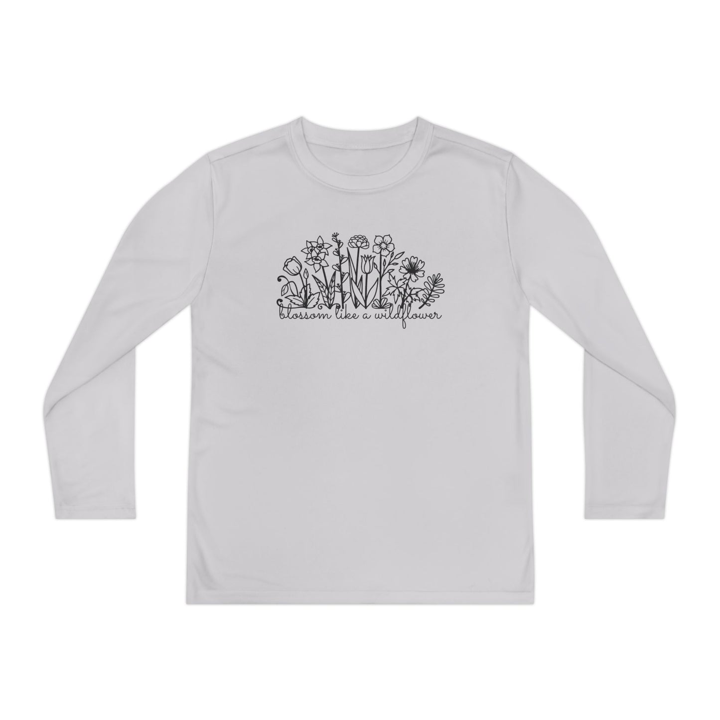 Blossom Like A Wildflower - Youth Long Sleeve Competitor Tee - 10104