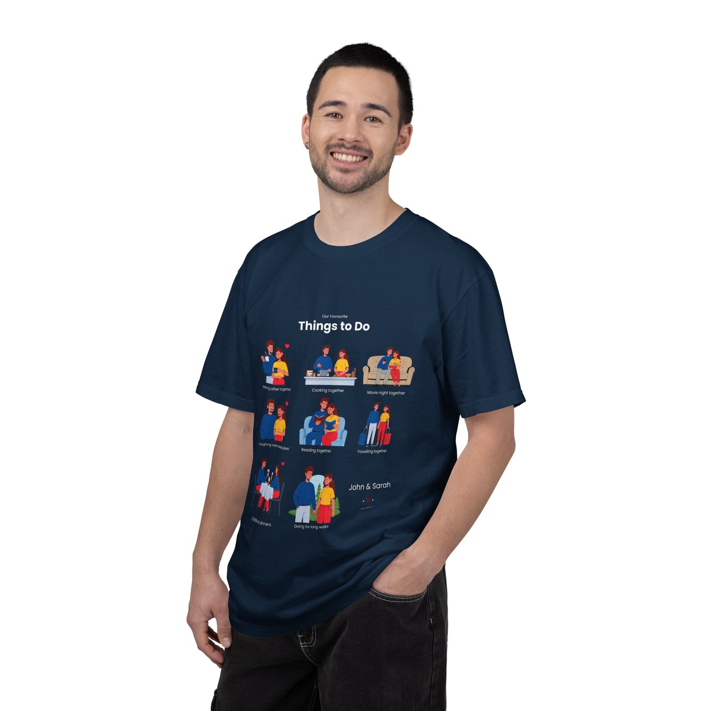 Our Favourite Things to Do Together – Personalised Valentine’s Illustration T-Shirt Gift - 14722