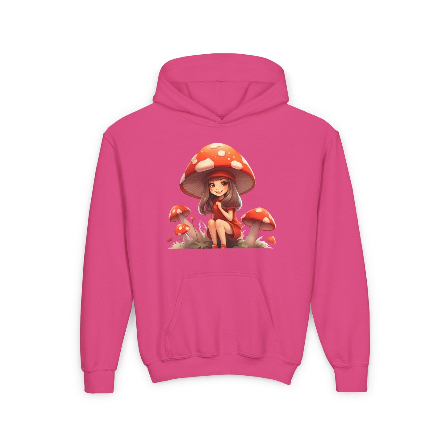 Mushroom Magic, All Day Long  - Youth Heavy Blend Hooded Sweatshirt - 10874