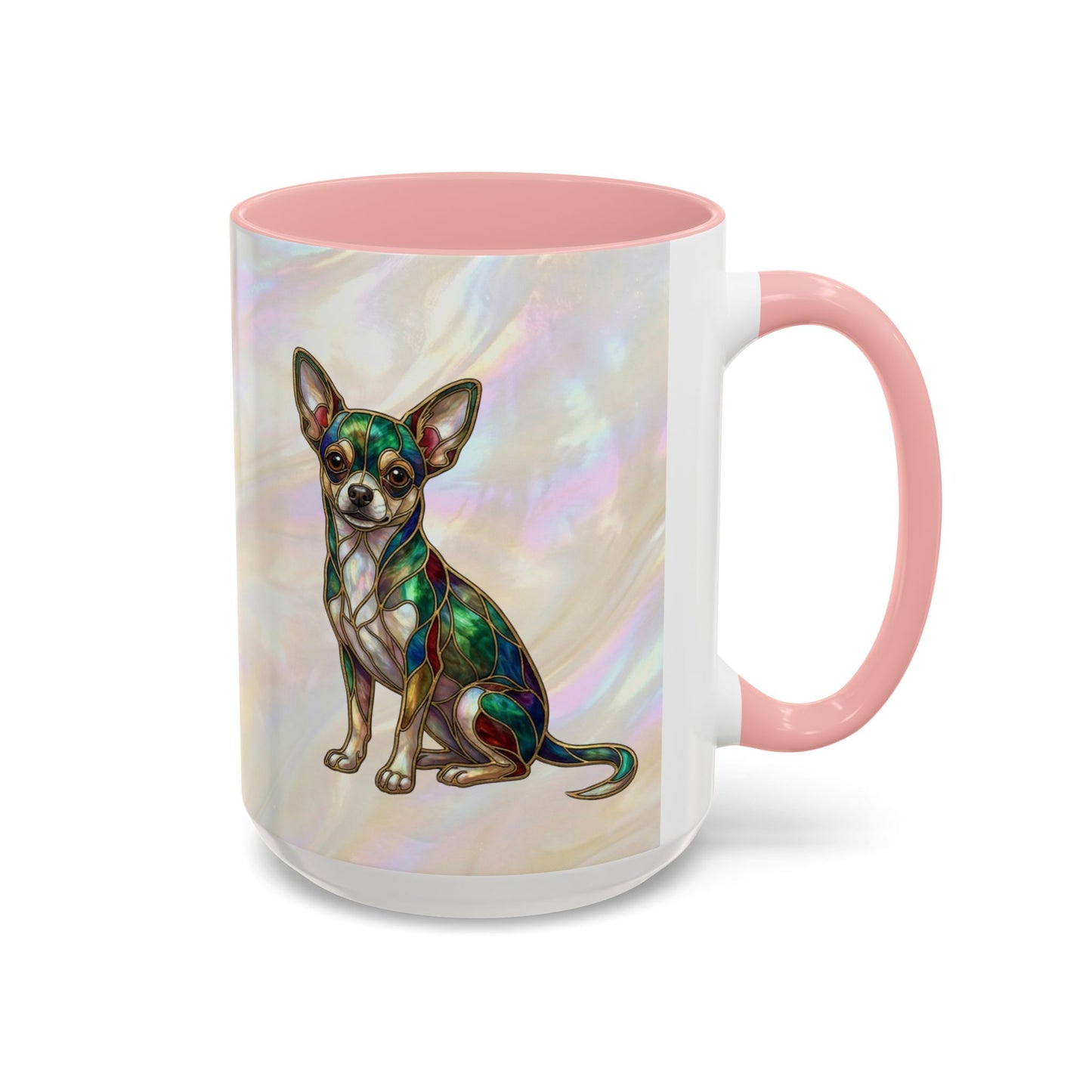 Chihuahua Accent Coffee Mug -Stained Glass Style (11/15oz) - 14625