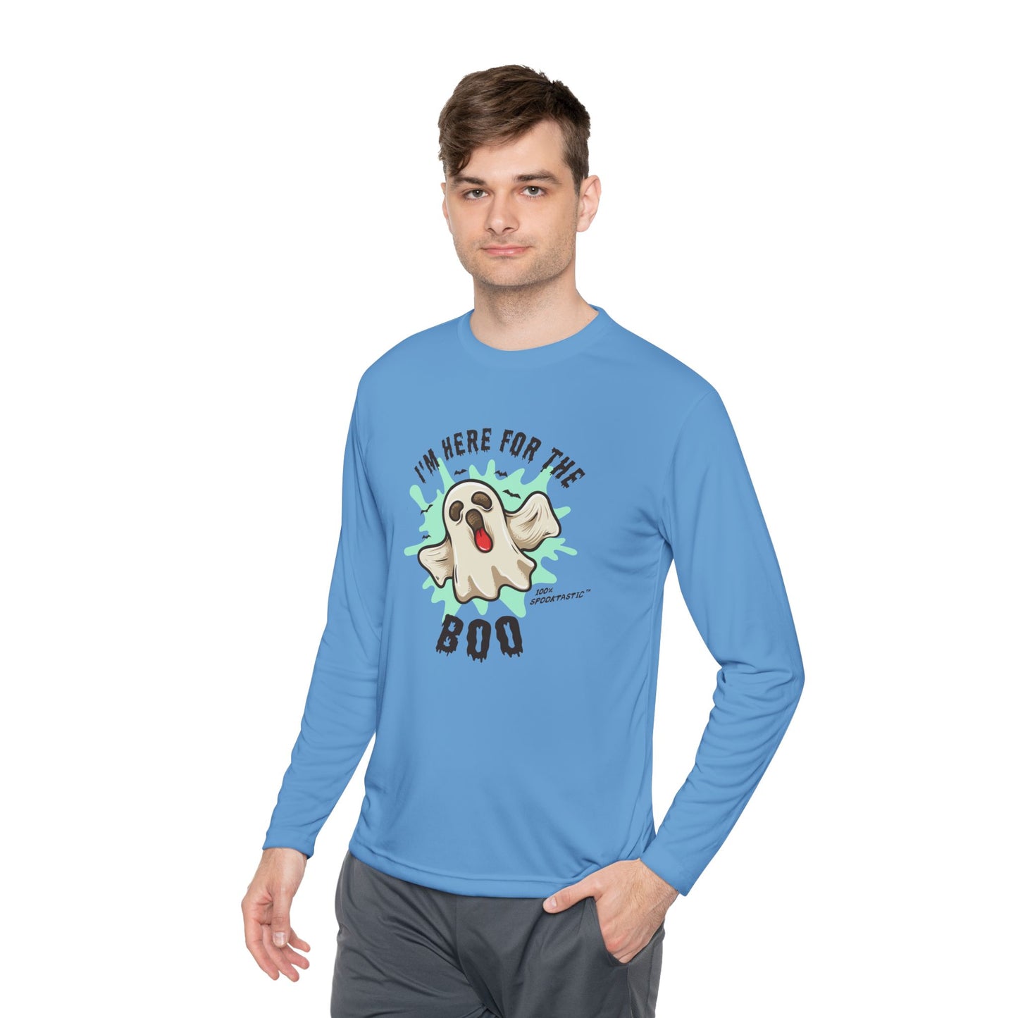 I am Here For The Boo - Unisex Lightweight Long Sleeve Tee - 13901