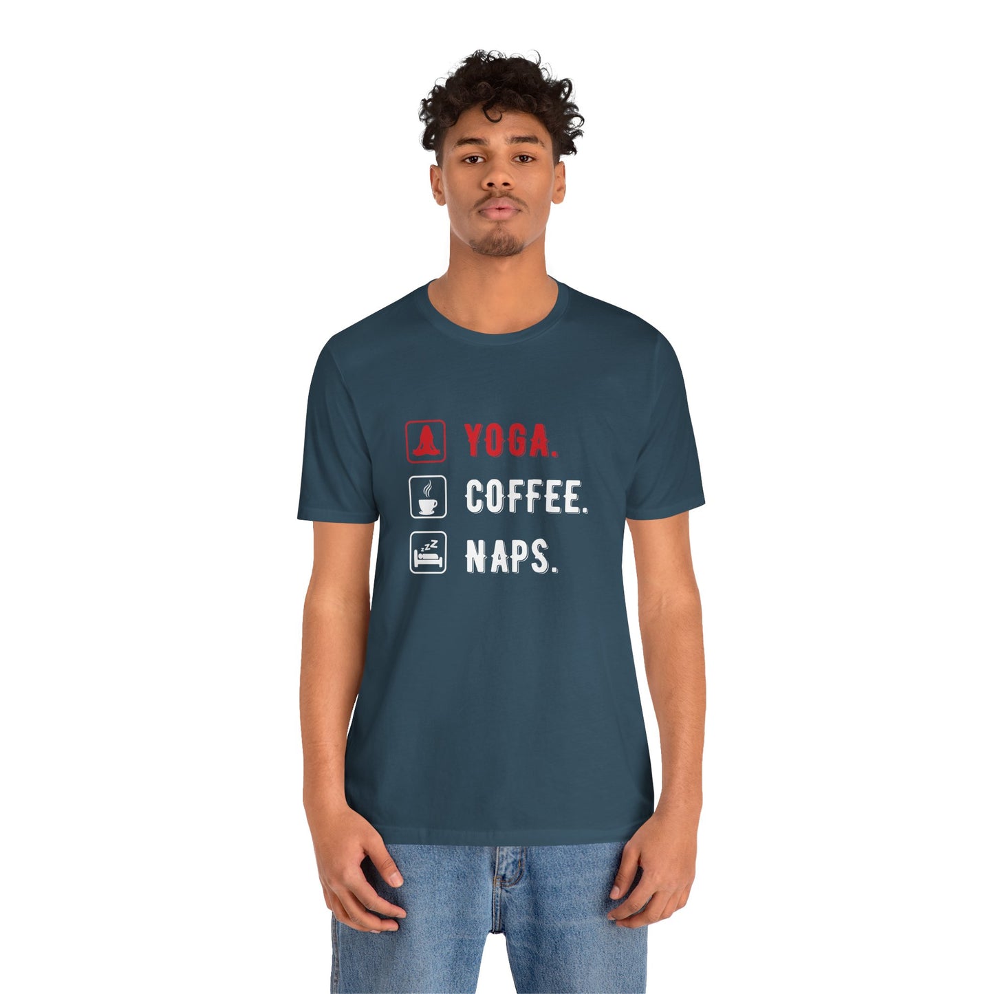 Yoga Coffee Naps - Unisex Jersey Short Sleeve Tee - 12159
