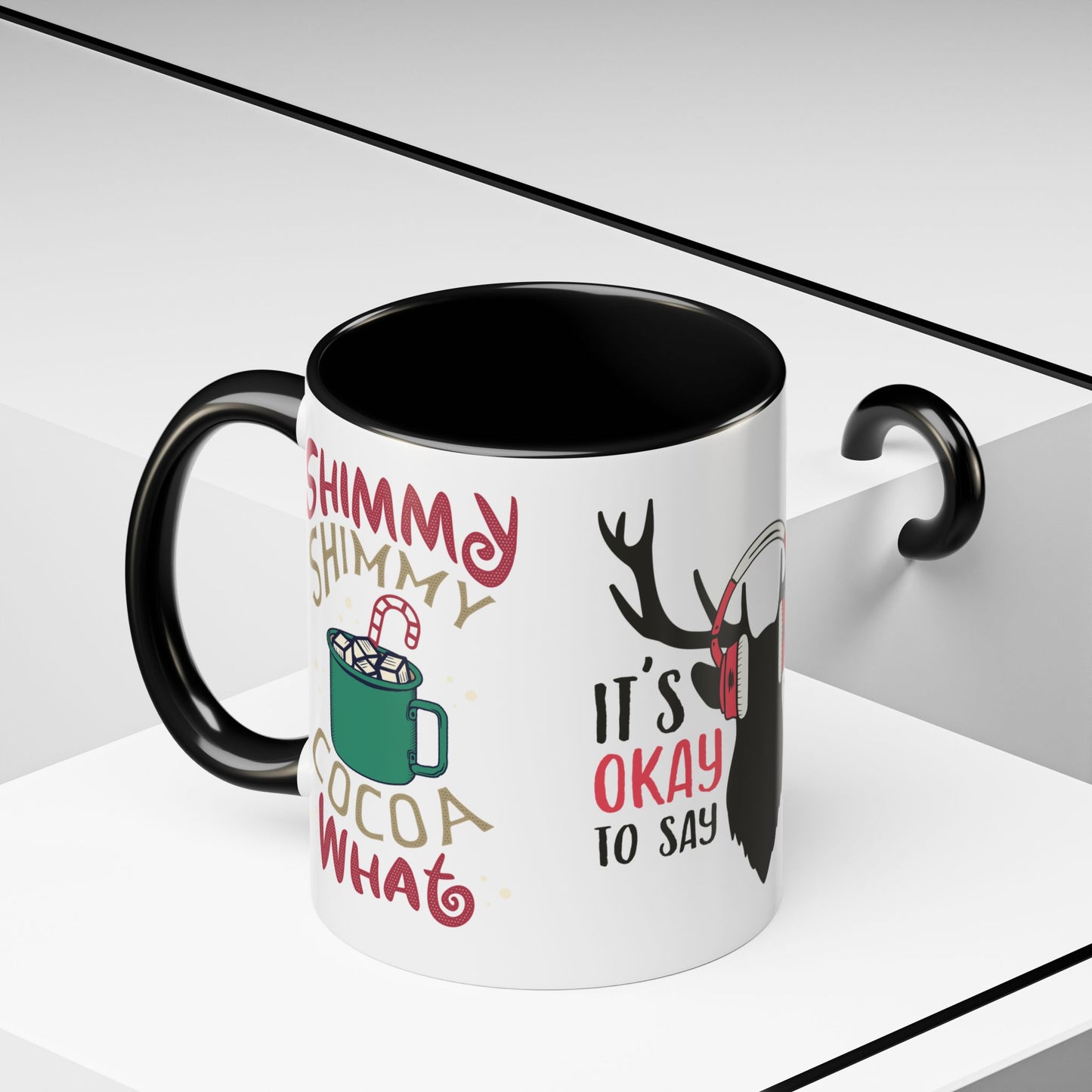 It's Ok To Say Ho Ho! - Accent Coffee Mug (11, 15oz)