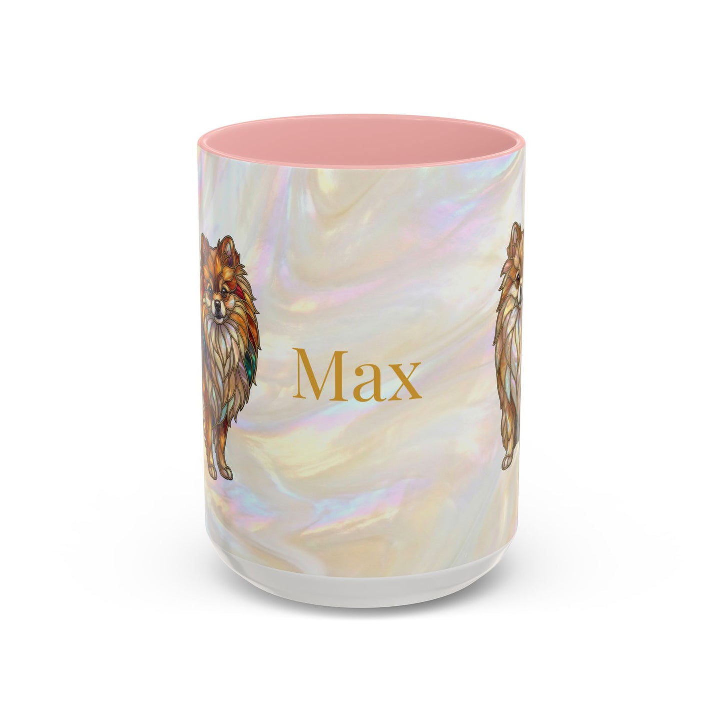 Pomeranian Accent Coffee Mug — Stained Glass Design (11/15oz) - 14638